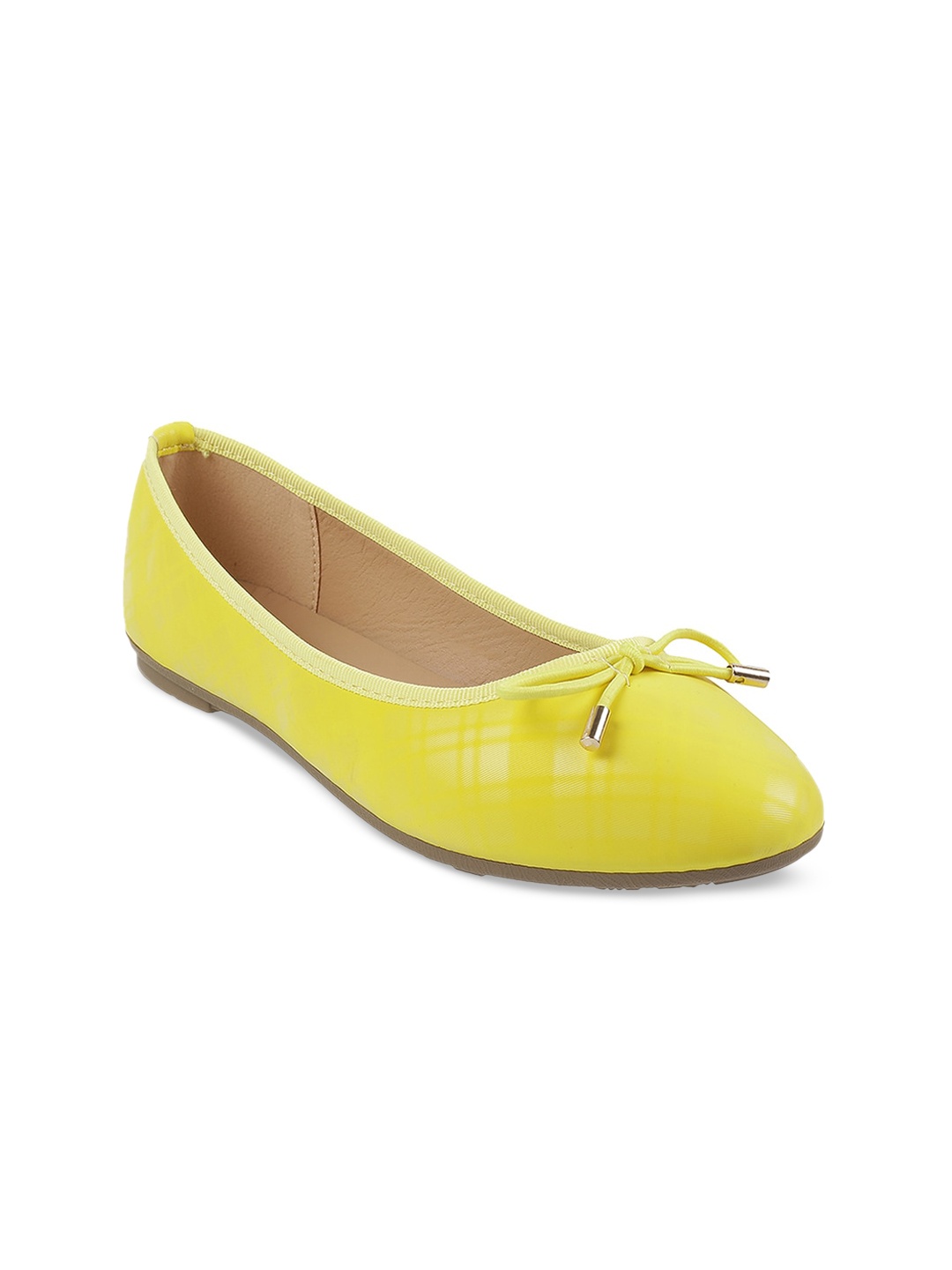 

Mochi Women Yellow Ballerinas with Bows Flats