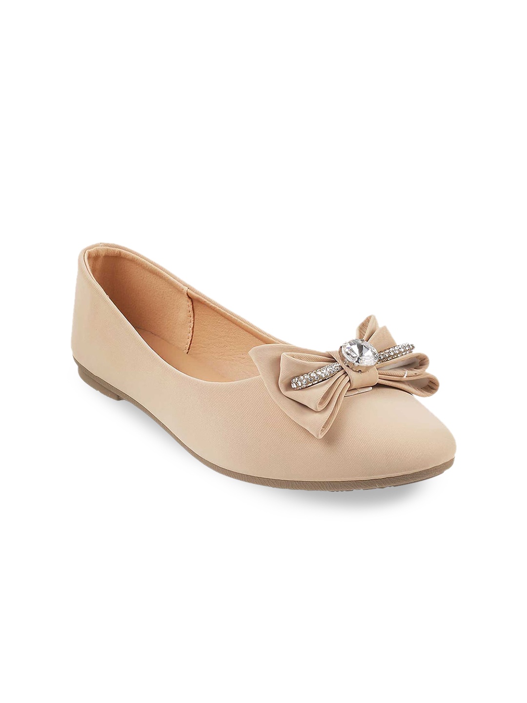 

Mochi Women Beige Ballerinas with Bows Flats