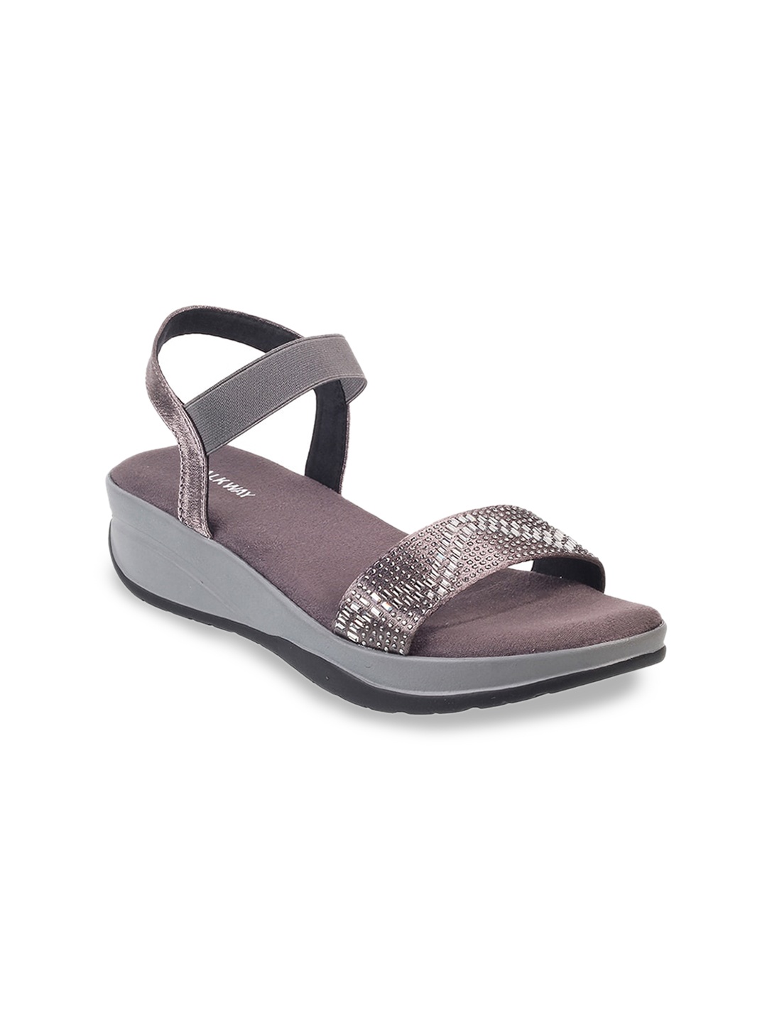 

WALKWAY by Metro Grey Embellished Flatform Sandals