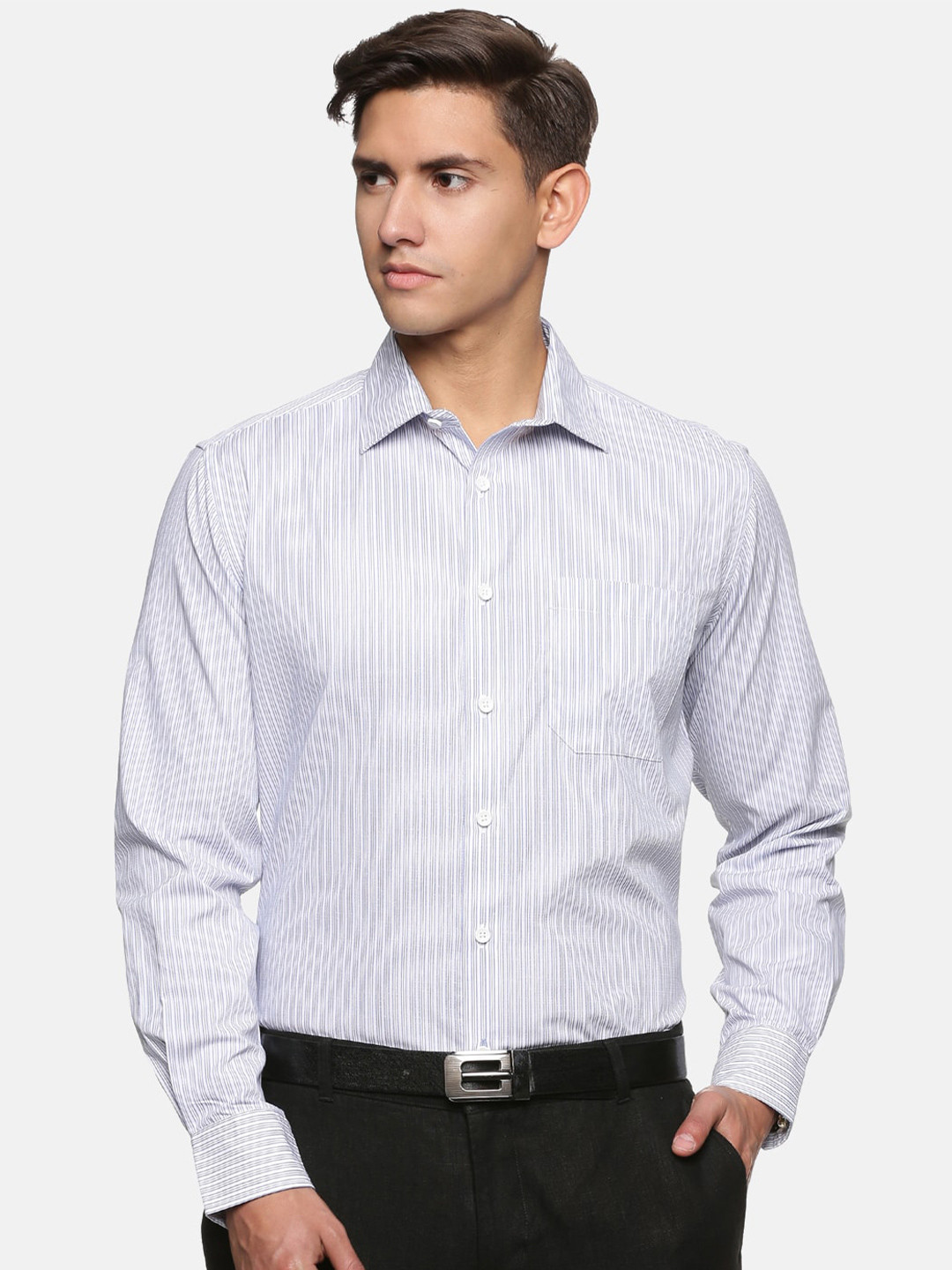 

DON VINO Relaxed Slim Fit Striped Cotton Casual Shirt, White