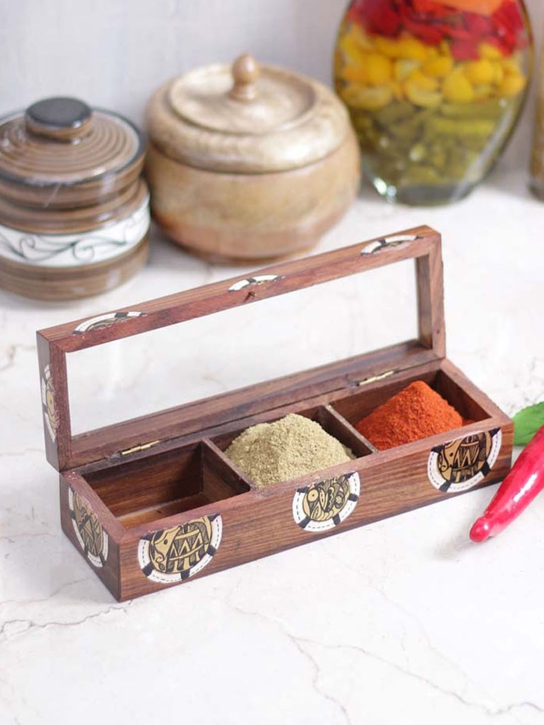 

VarEesha Brown Handcrafted Sheesham Wood Storage Box