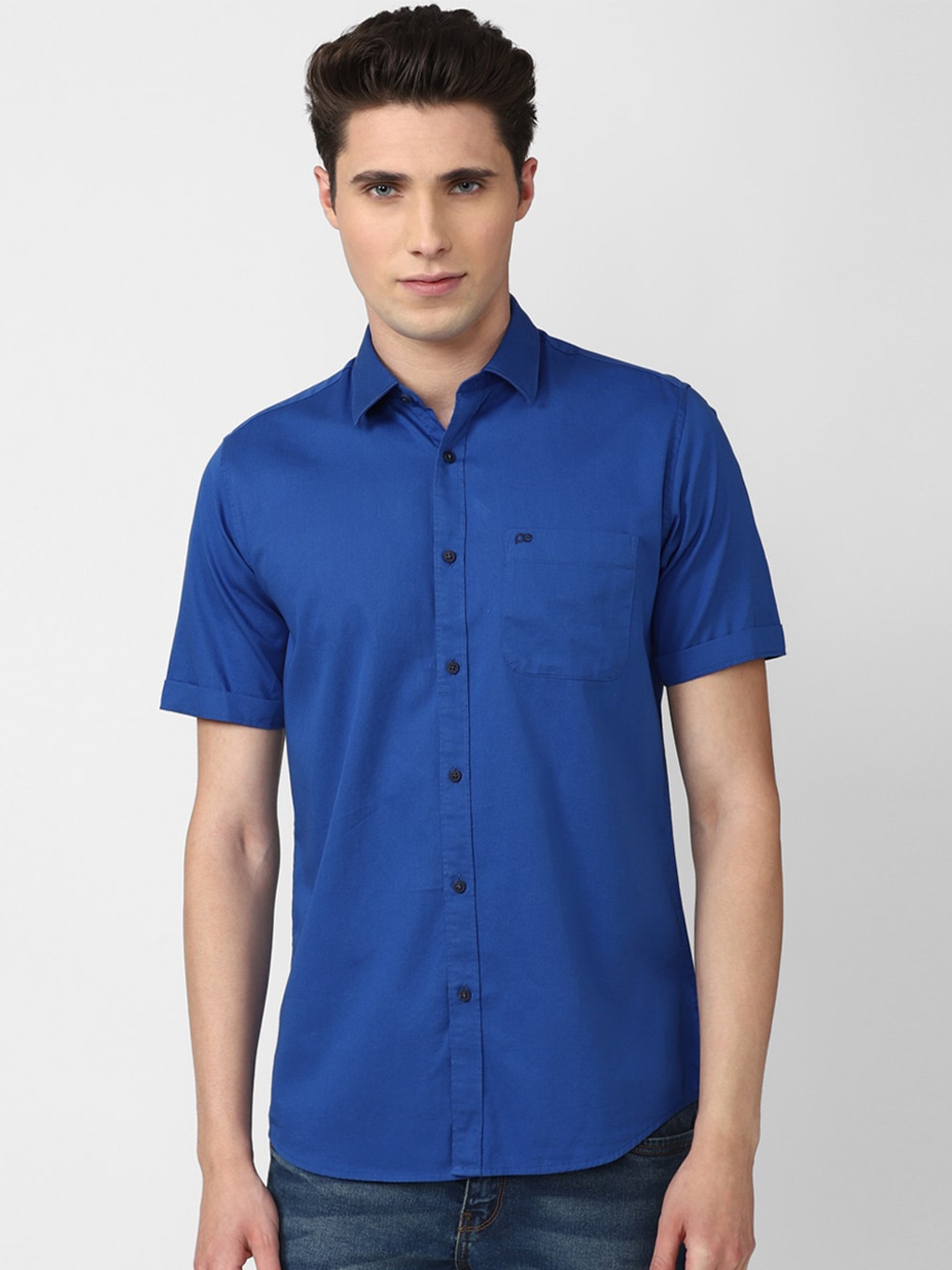 

Peter England Casuals Men Blue Slim Fit Pure Cotton Casual Shirt