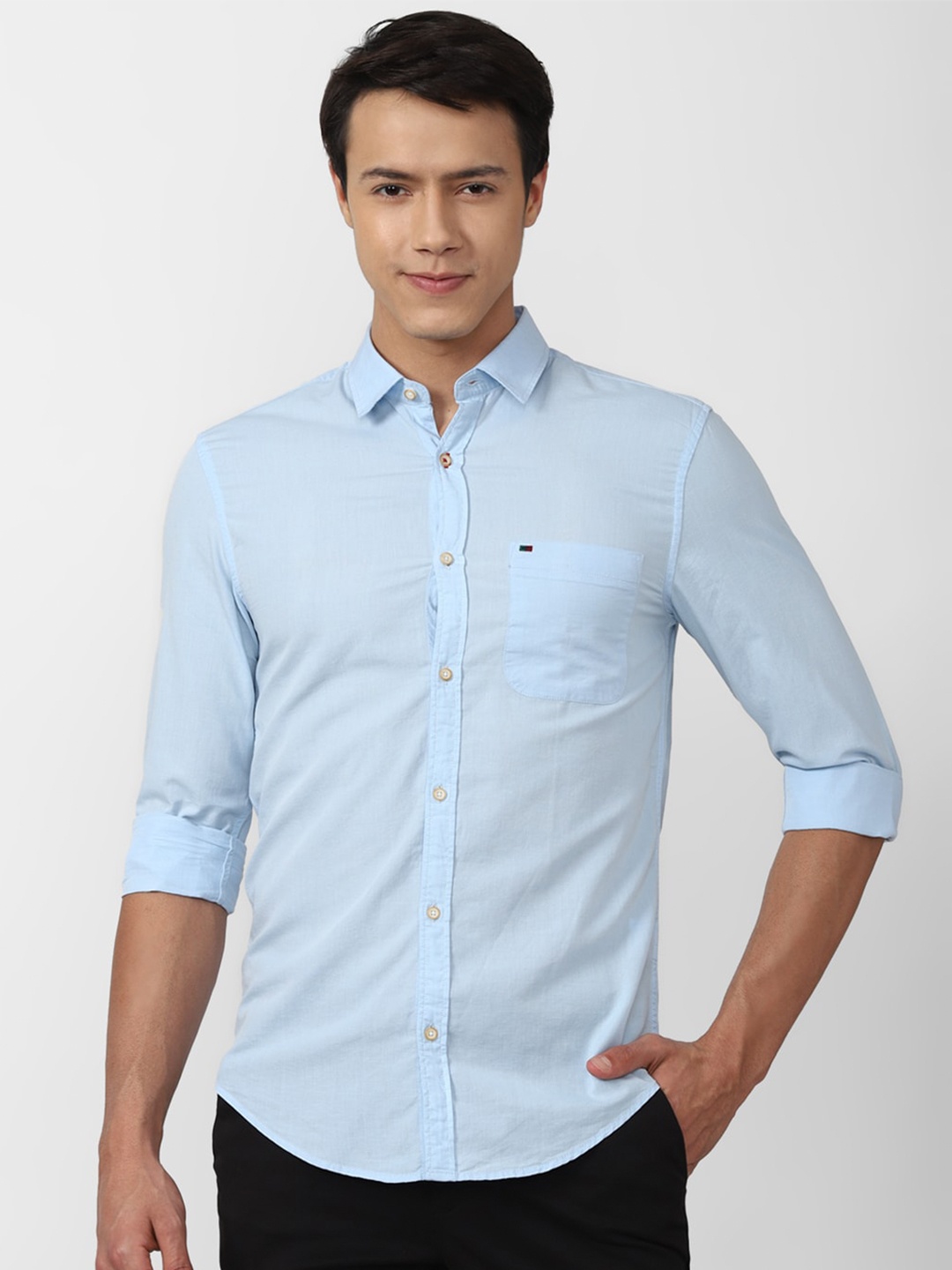 

Peter England Casuals Men Blue Slim Fit Casual Shirt