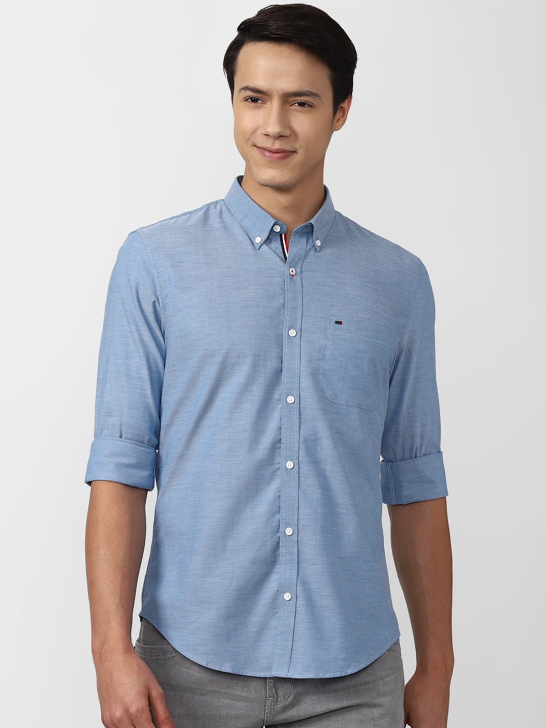

Peter England Casuals Men Blue Slim Fit Casual Shirt