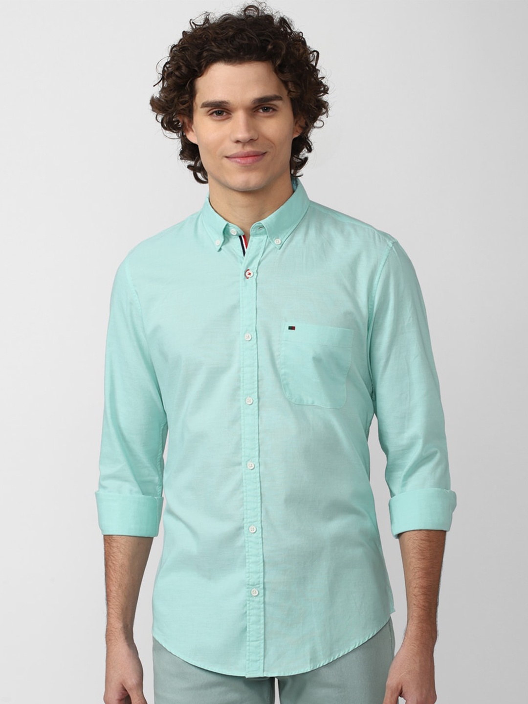 

Peter England Casuals Men Blue Slim Fit Casual Shirt