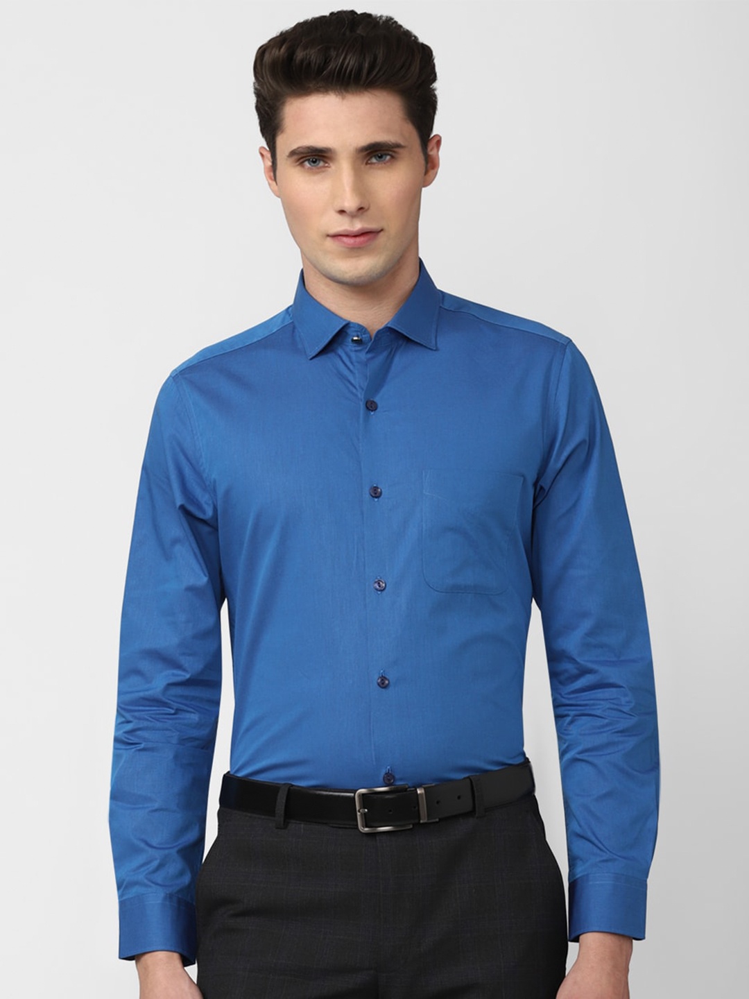 

Peter England Elite Men Blue Slim Fit Cotton Formal Shirt