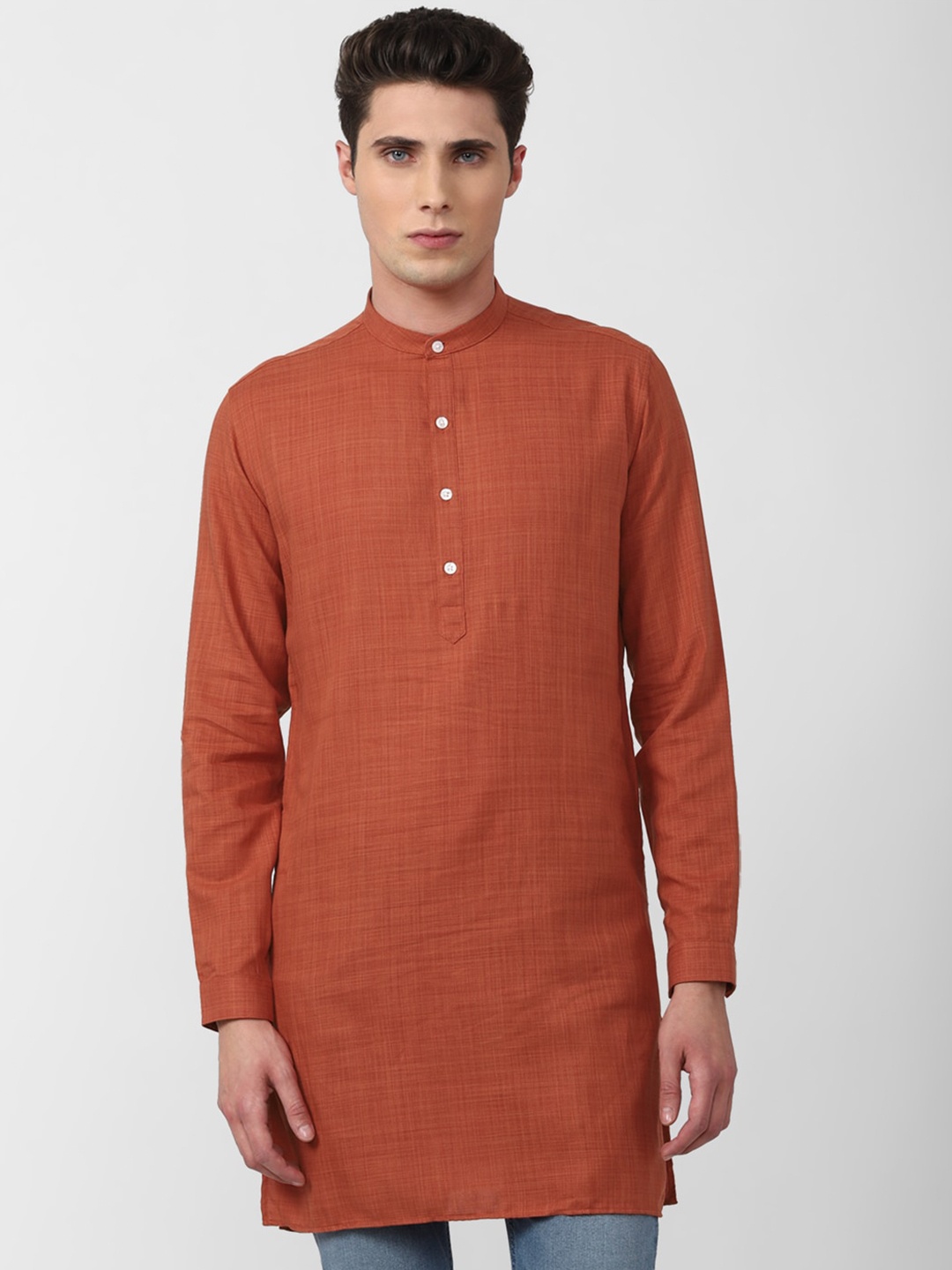 

V Dot Men Red Slim Fit Casual Shirt