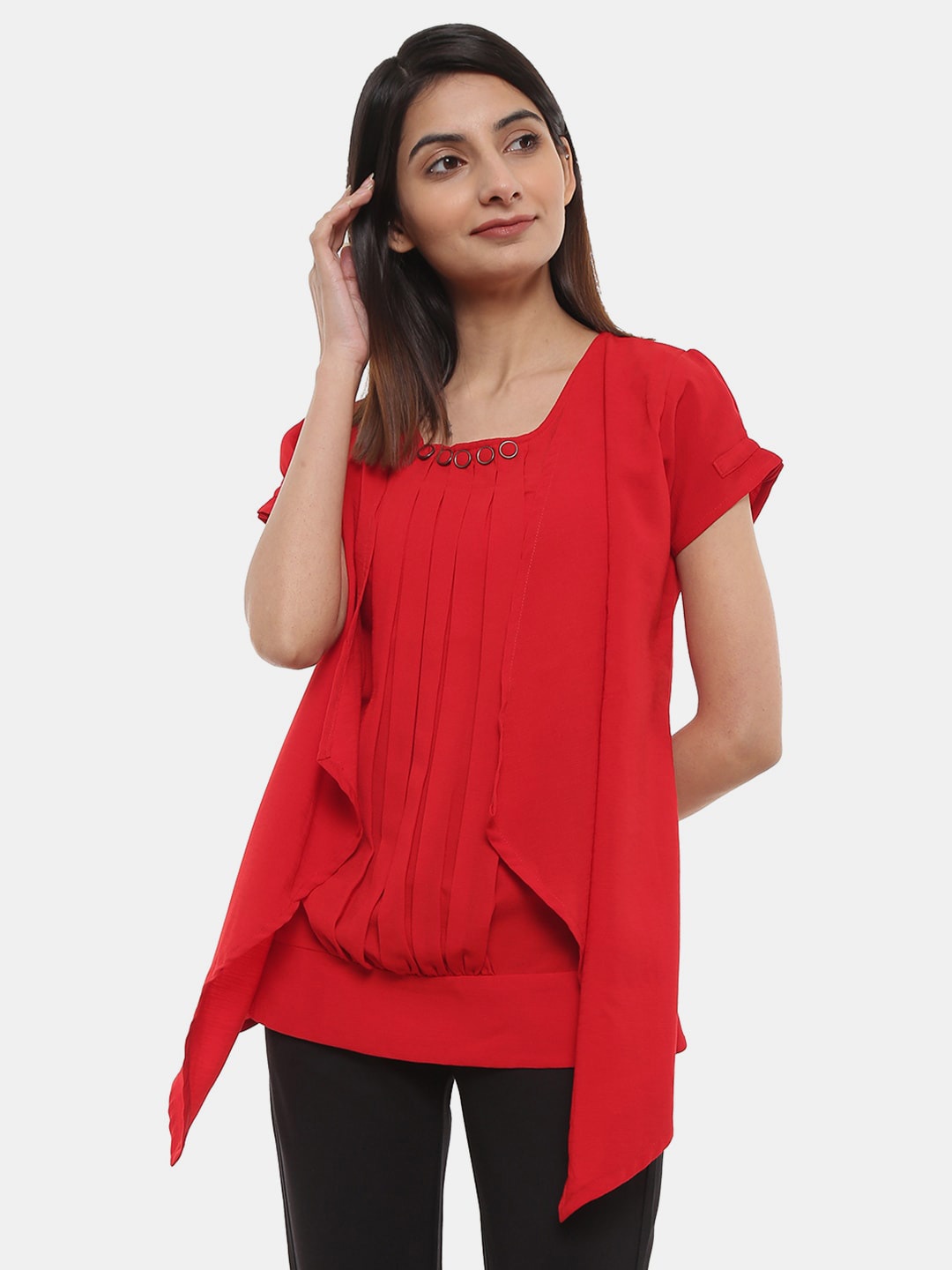 

V-Mart Red Pure Cotton Top