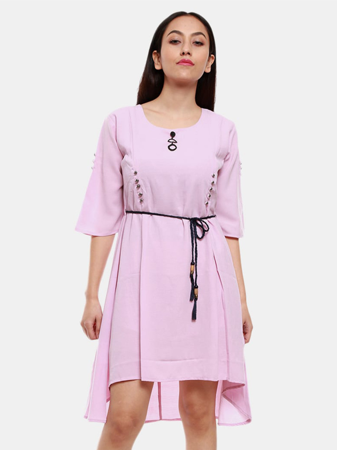 

V-Mart Pink Round Neck Dress