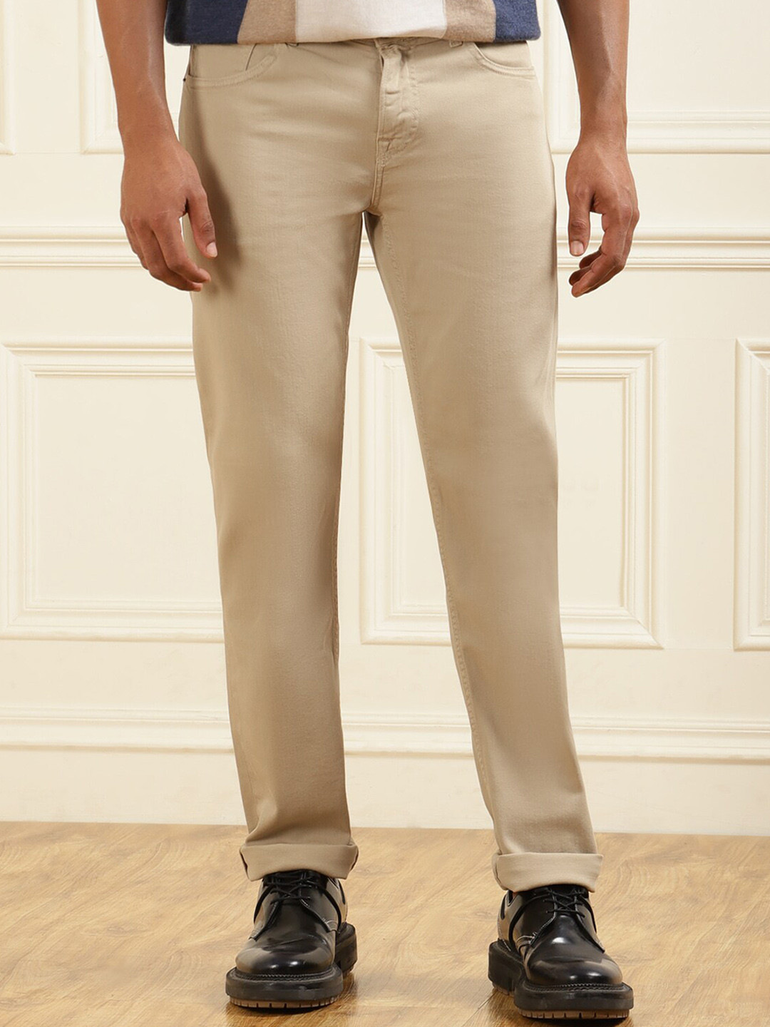 

7 For All Mankind Men Beige Stretchable Jeans