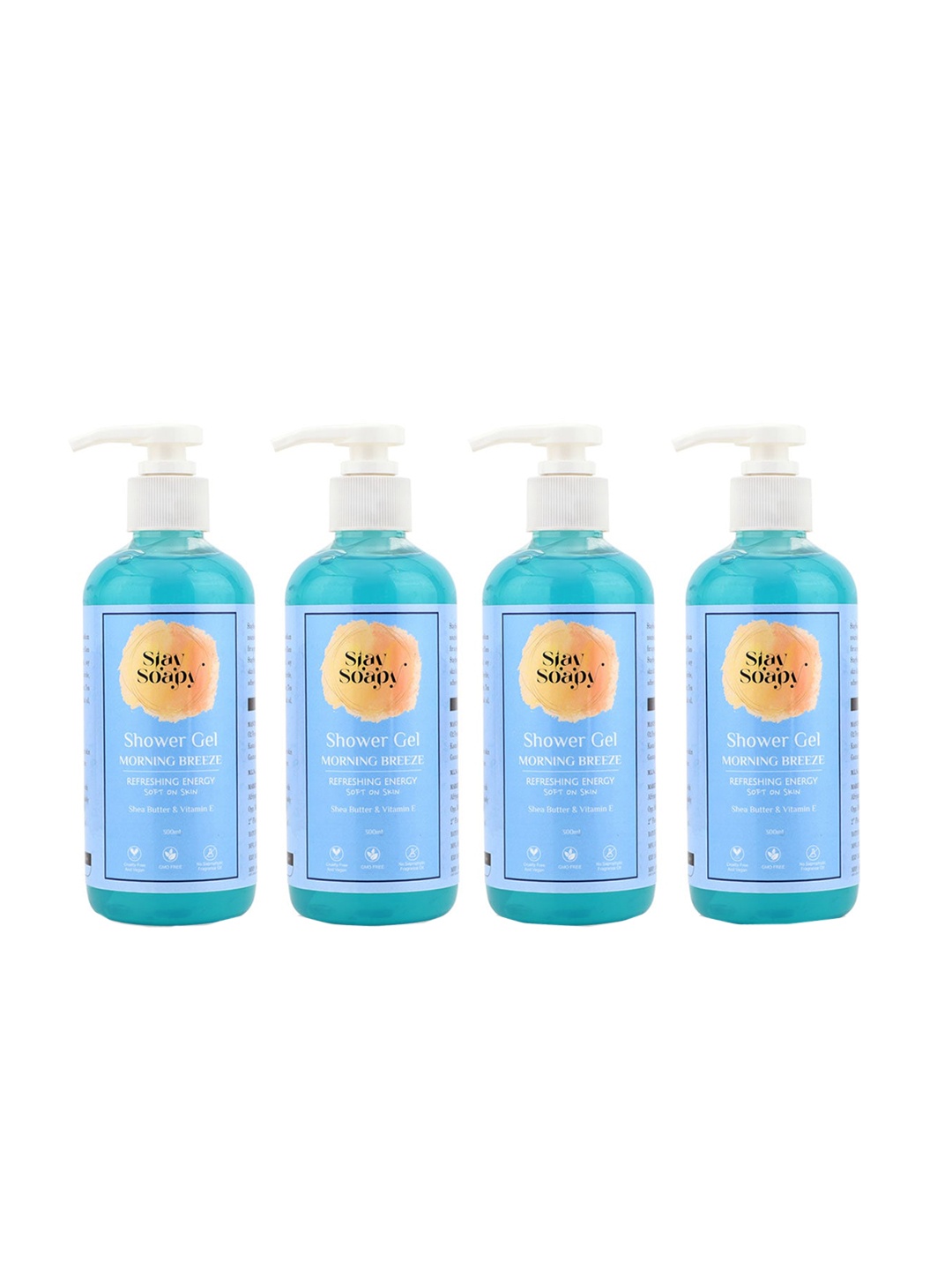 

Stay Soapy Set Of 4 Morning Breeze Shower Gel 300 ml Each, Blue