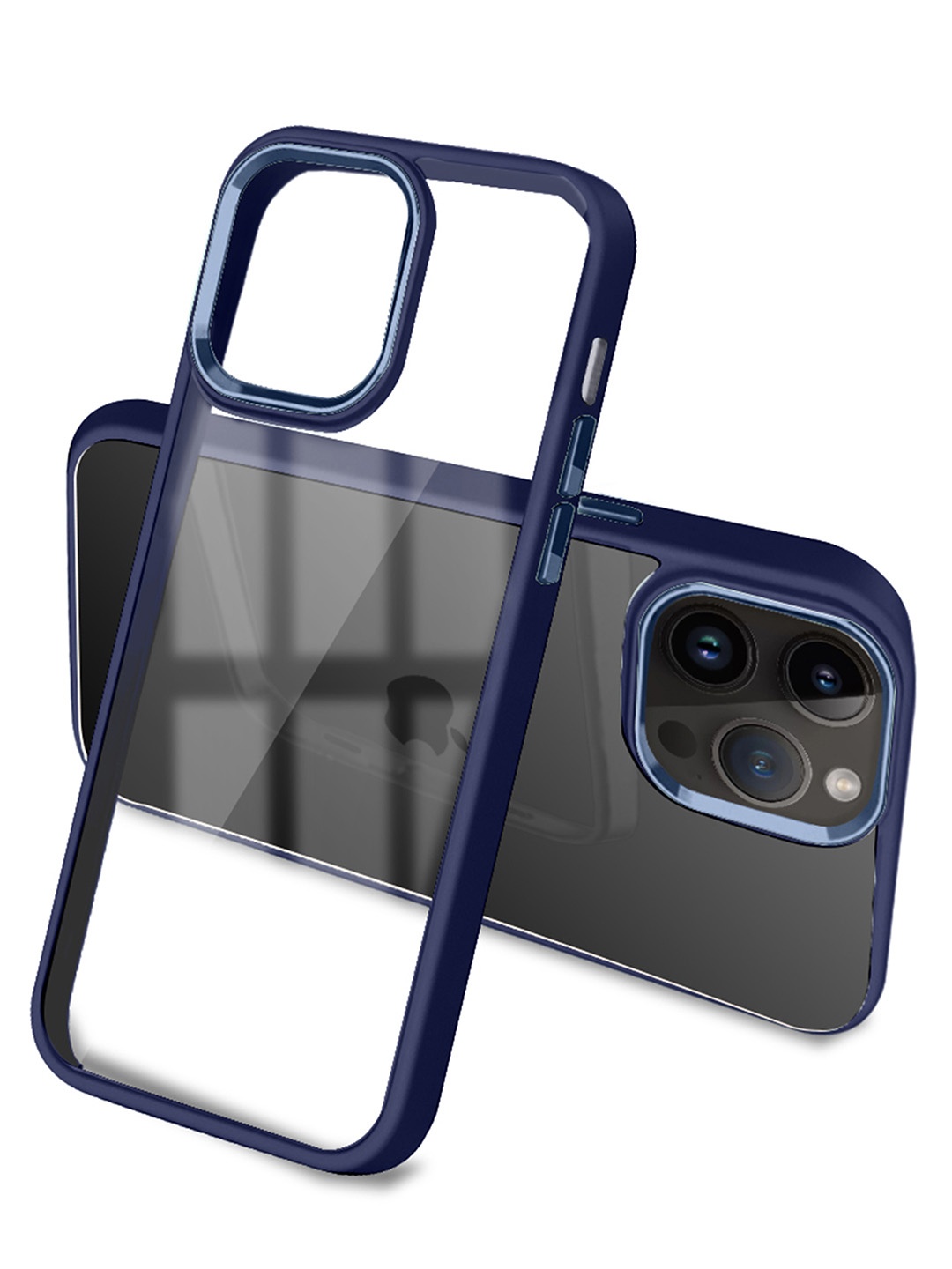 

Karwan Blue Silicone iPhone 13 Pro Max Back Case with Metal Lens