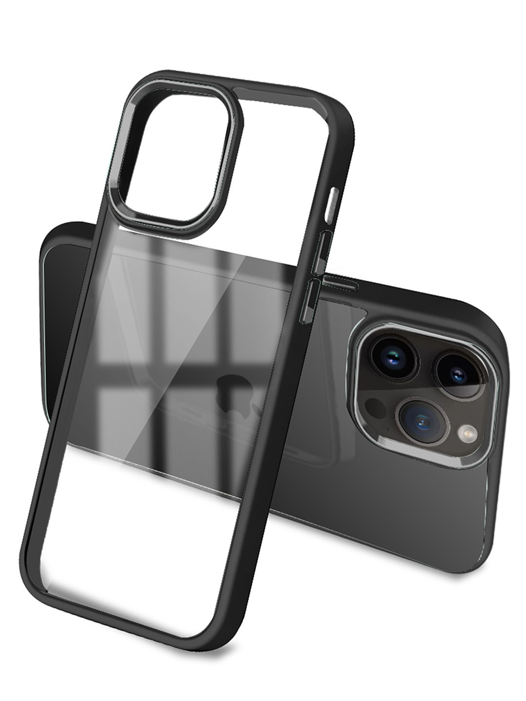 

Karwan Transparent & Black iPhone11PRO Phone Back Case With Metal Lens