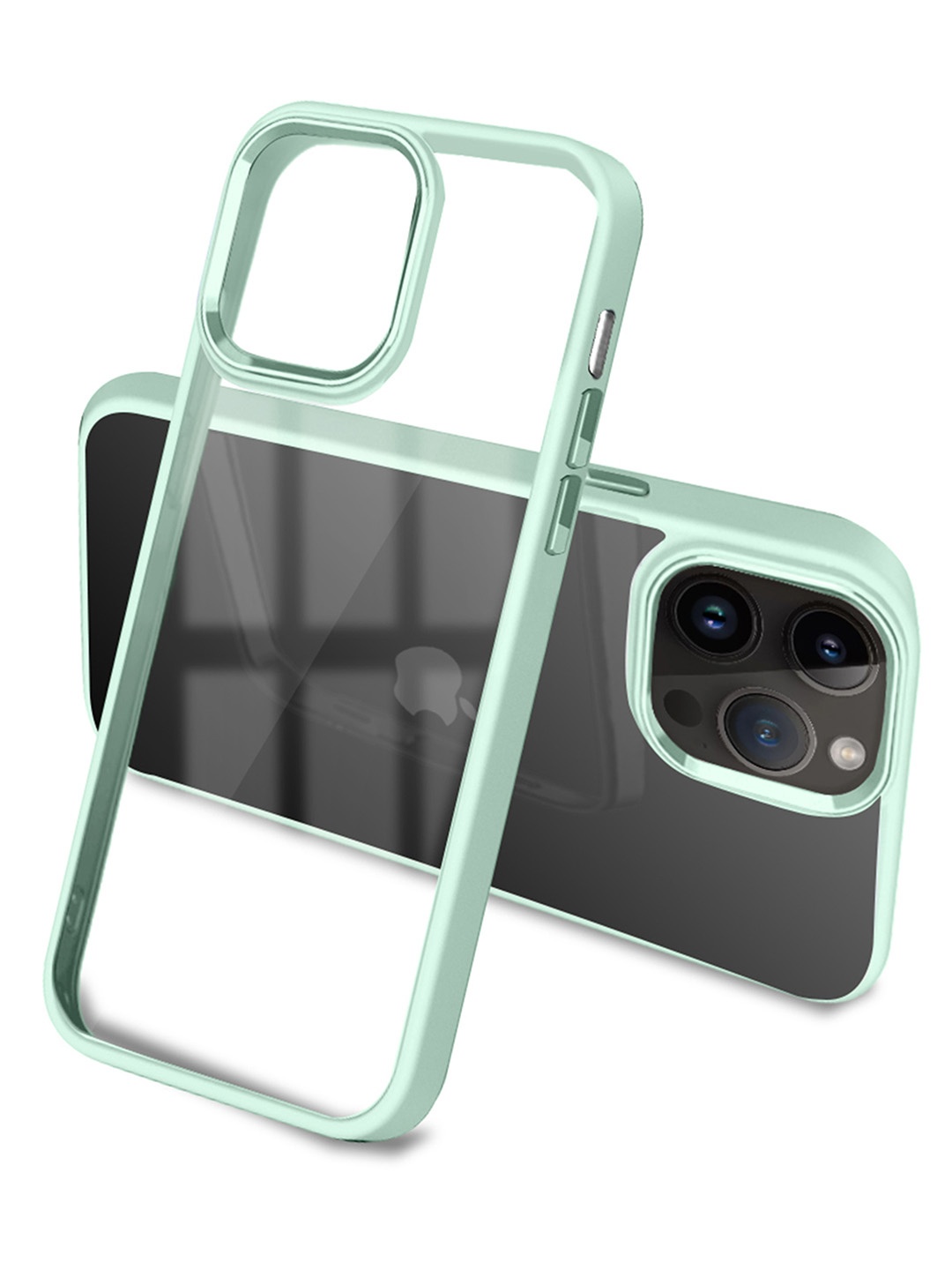 

Karwan Transparent & Green iPhone 13 Pro Metal Lens Phone Back Cover