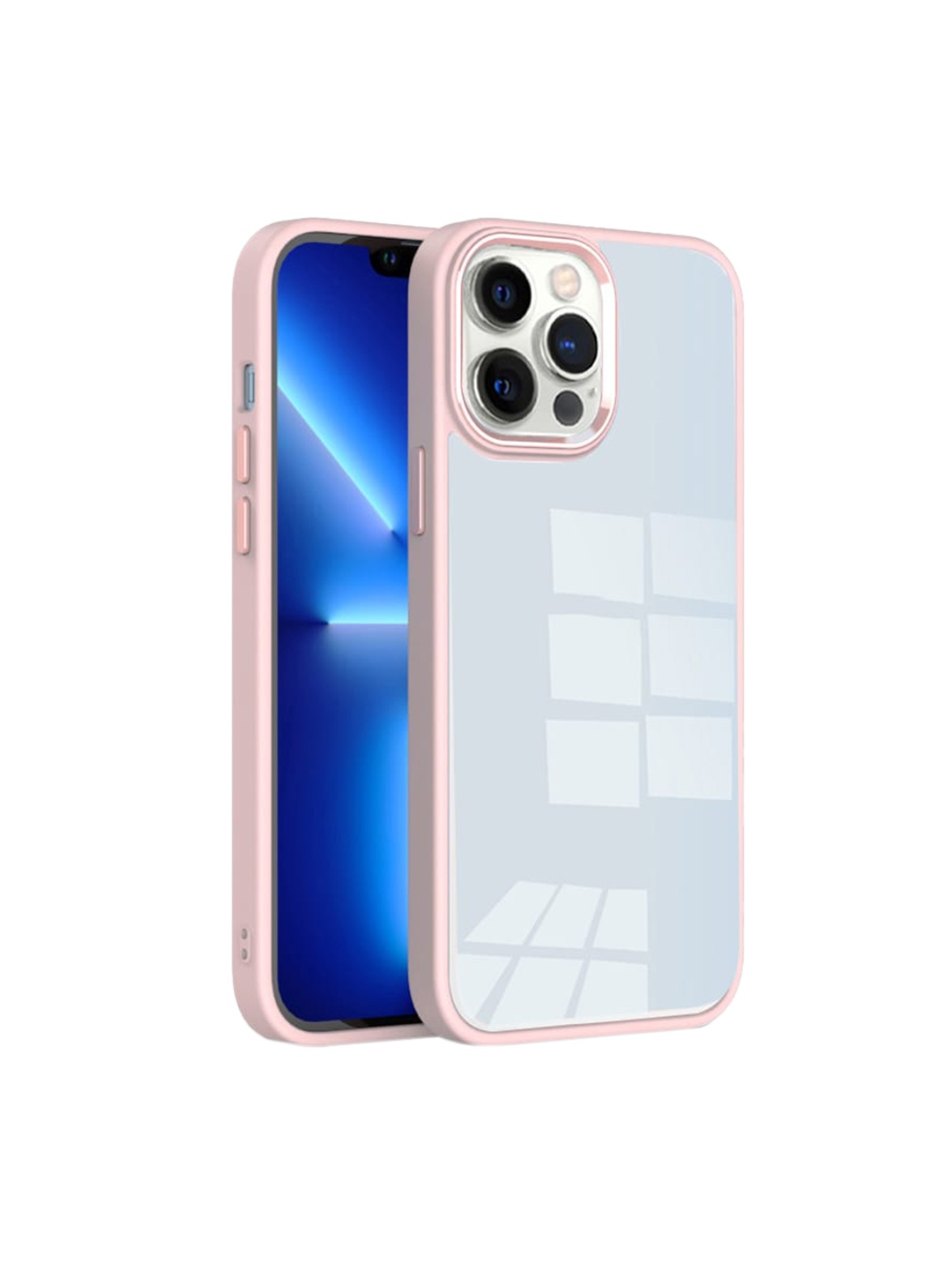 

Karwan Transparent & Pink iPhone 11 Pro Max Metal Lens Phone Back Cover