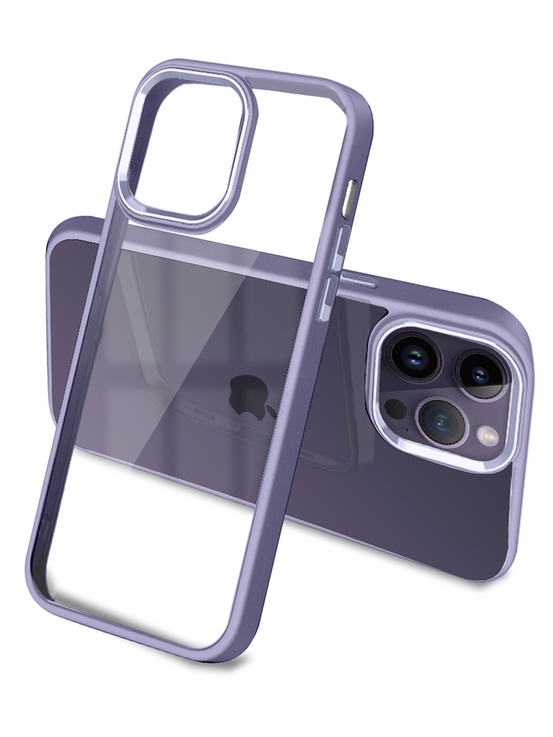 

Karwan Purple & Transparent iPhone 14 Pro Metal Lens Phone Back Cover