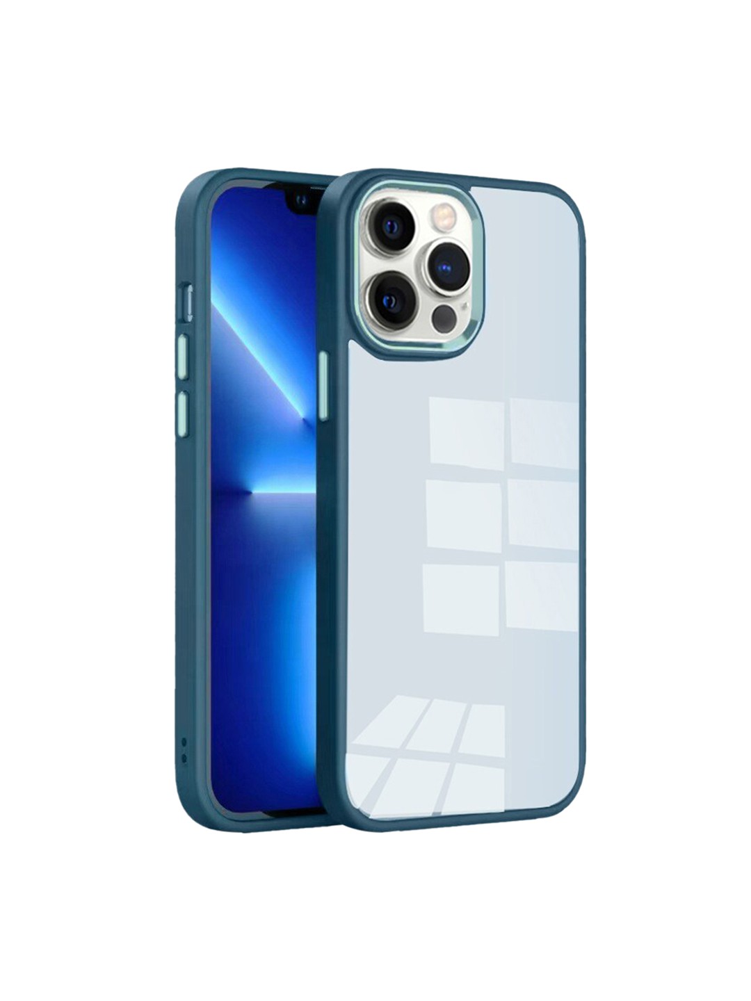 

Karwan Transparent & Green iPhone 12 Pro Metal Lens Phone Back Cover
