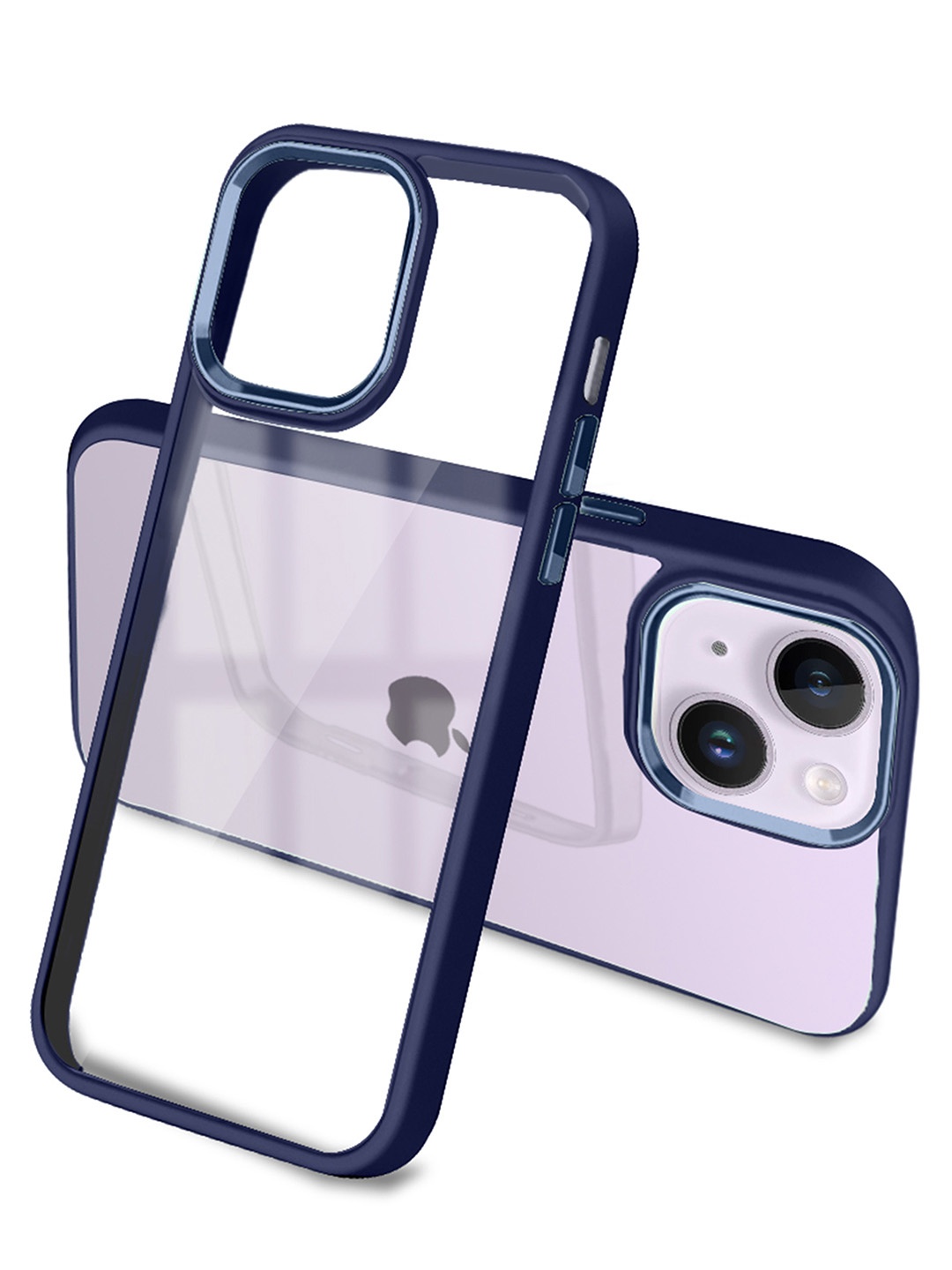 

Karwan Blue & Transparent iPhone 14 Plus Metal Lens Phone Back Cover