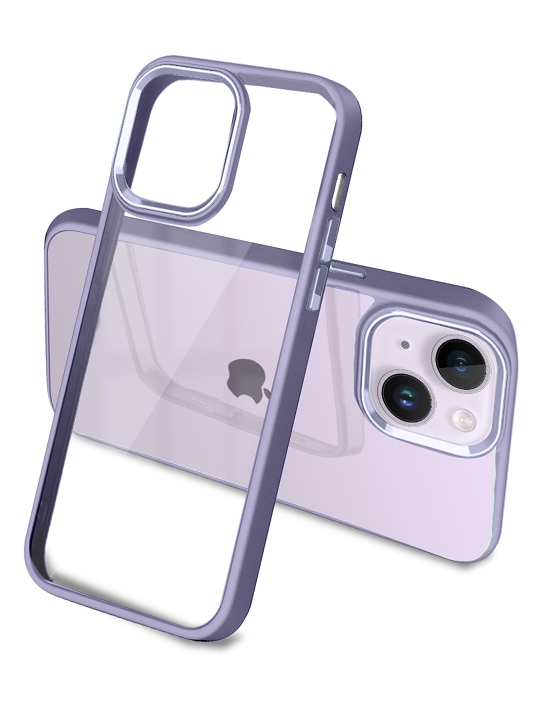 

Karwan Transparent & Purple iPhone 14 Plus Metal Lens Phone Back Cover