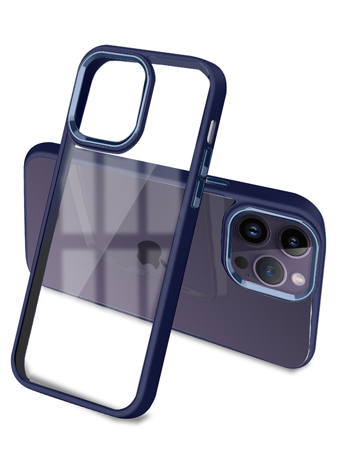 

Karwan Transparent & Blue iPhone 14 Pro Metal Lens Phone Back Cover