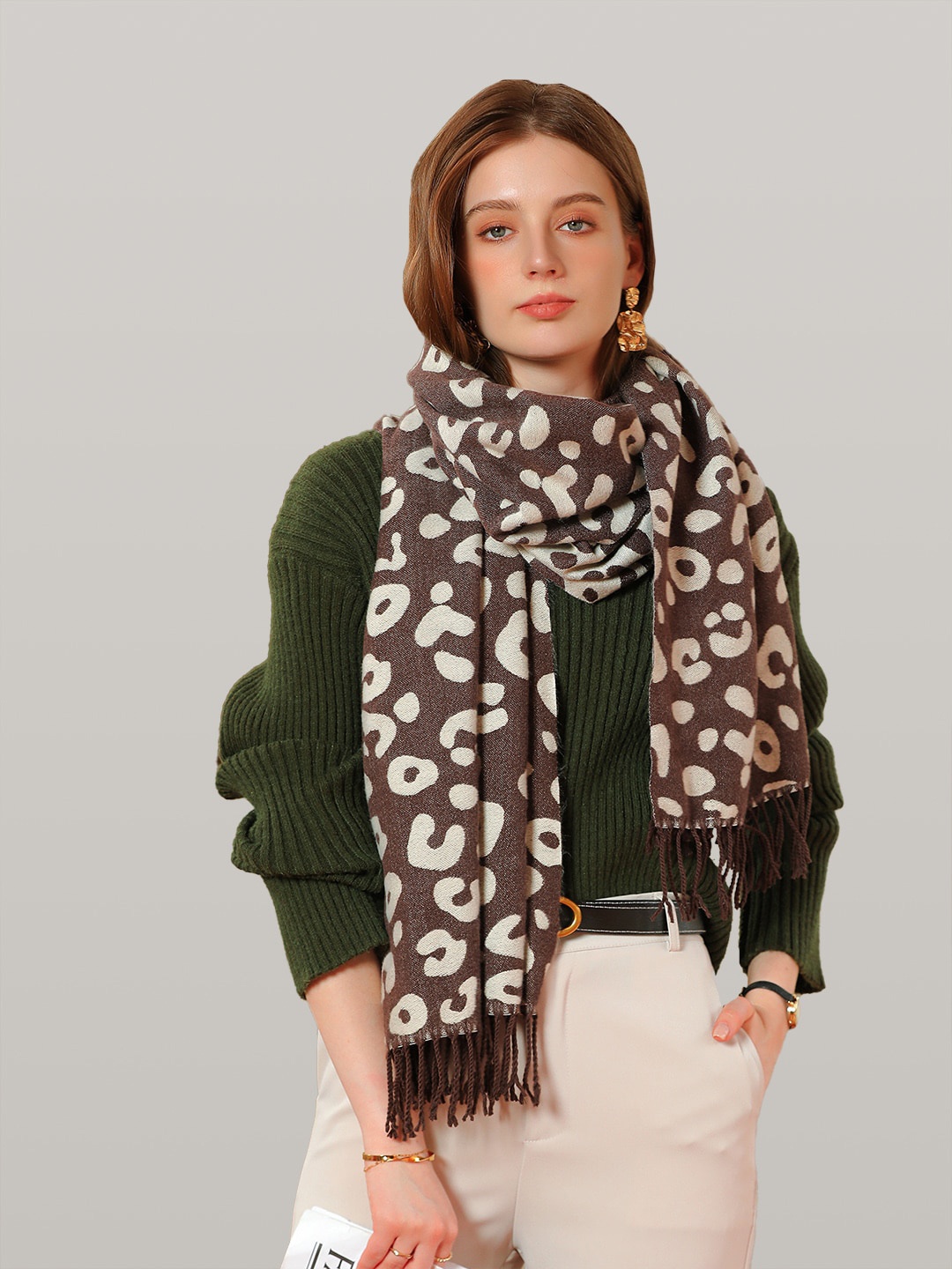 

JC Collection Women Brown & Beige Printed Scarf