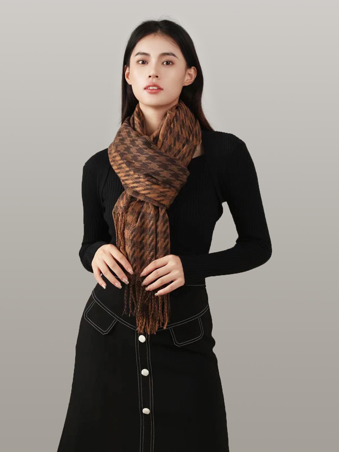 

JC Collection Women Brown Printed Scarf