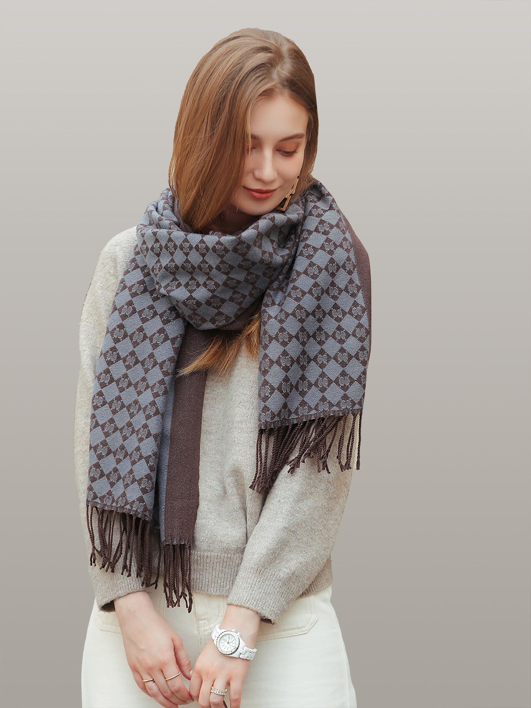 

JC Collection Women Blue & Black Printed Scarf