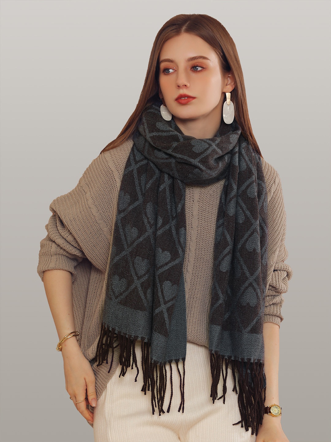 

JC Collection Women Blue & Black Scarf
