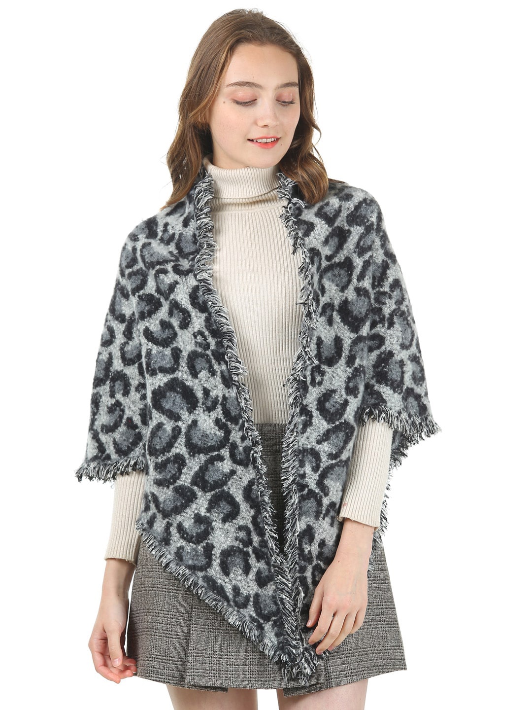 

JC Collection Women Grey & Black Printed Scarf