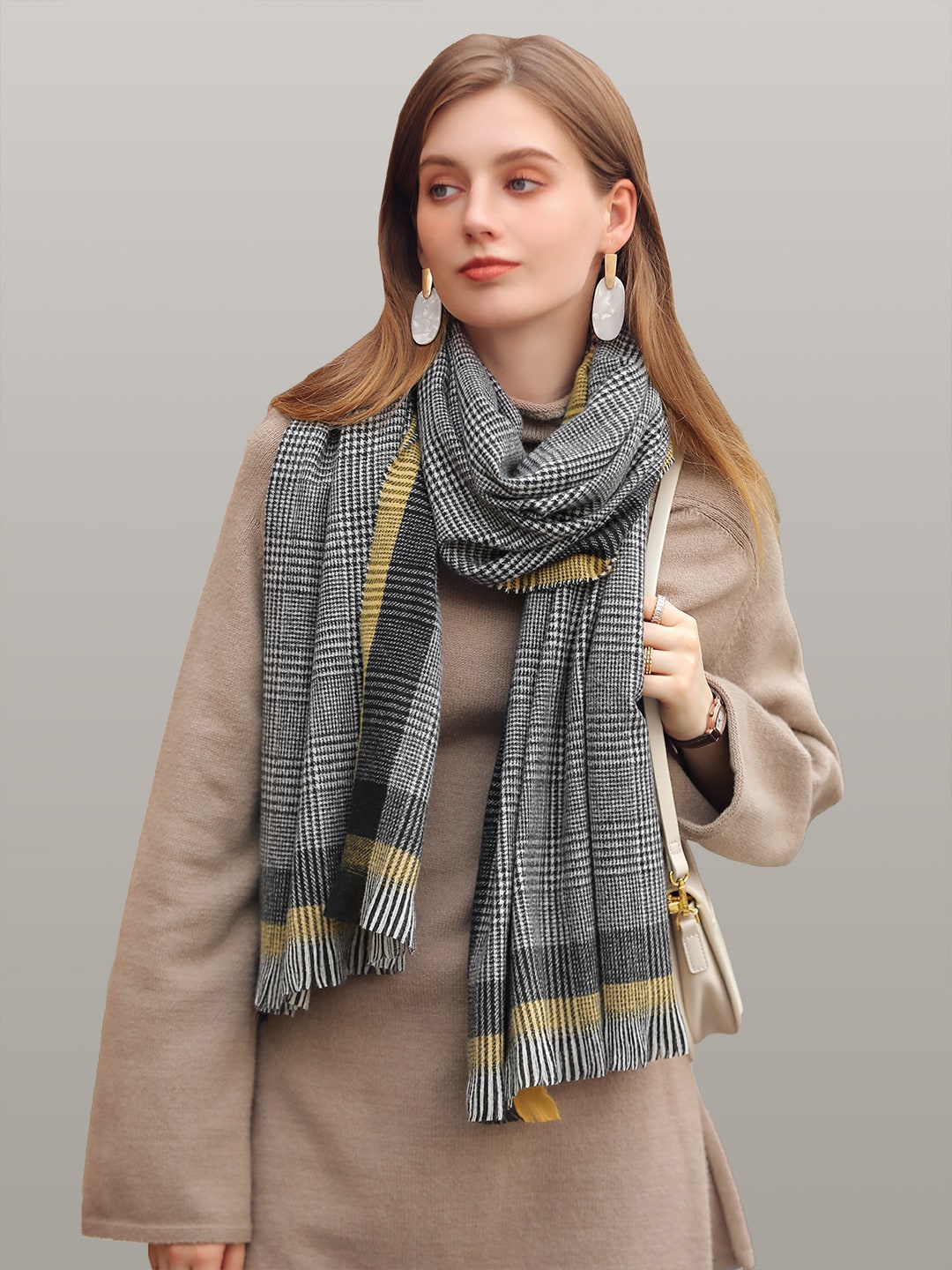 

JC Collection Women Yellow & Grey Printed Scarf