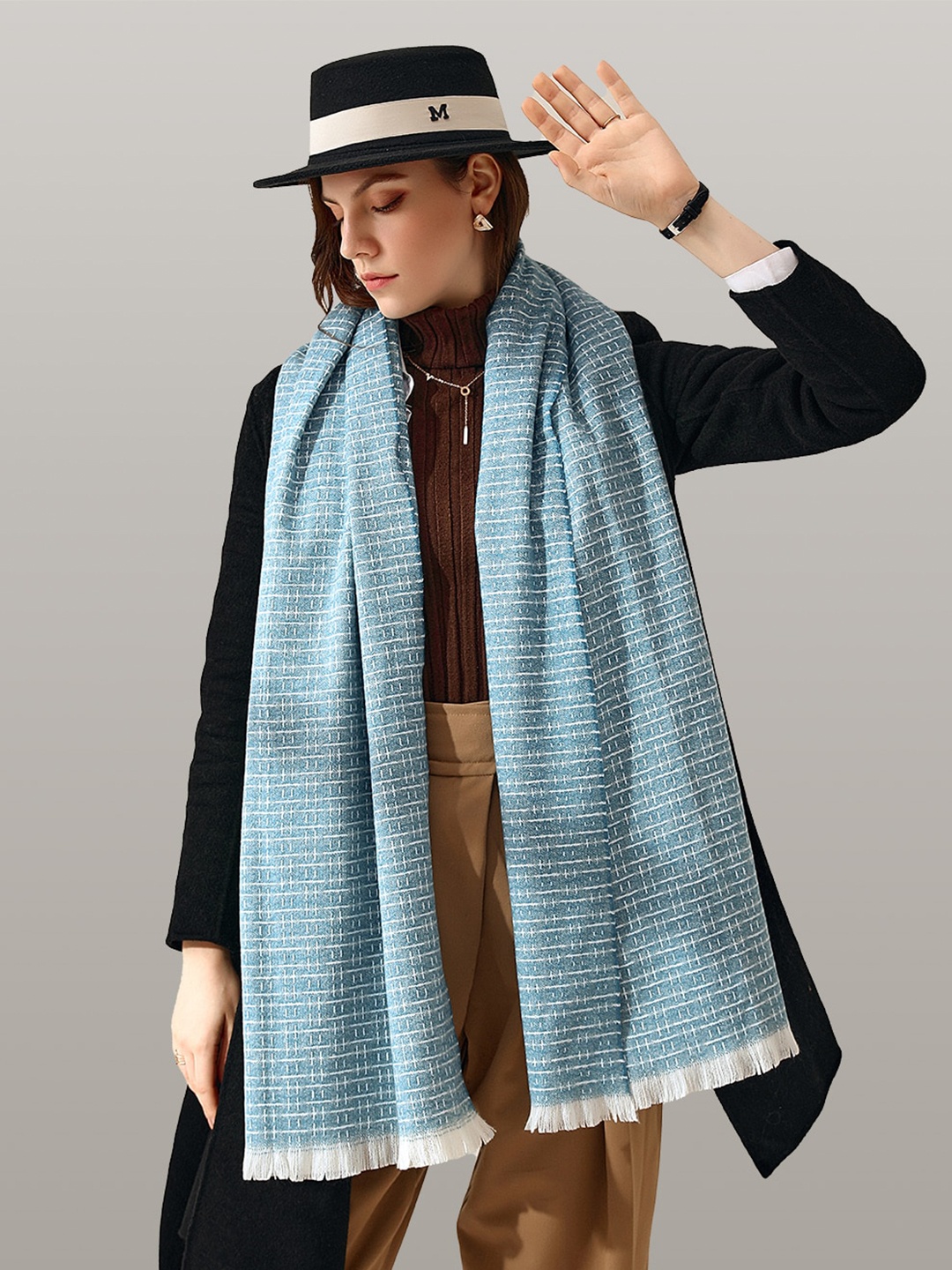 

JC Collection Women Blue & White Scarf