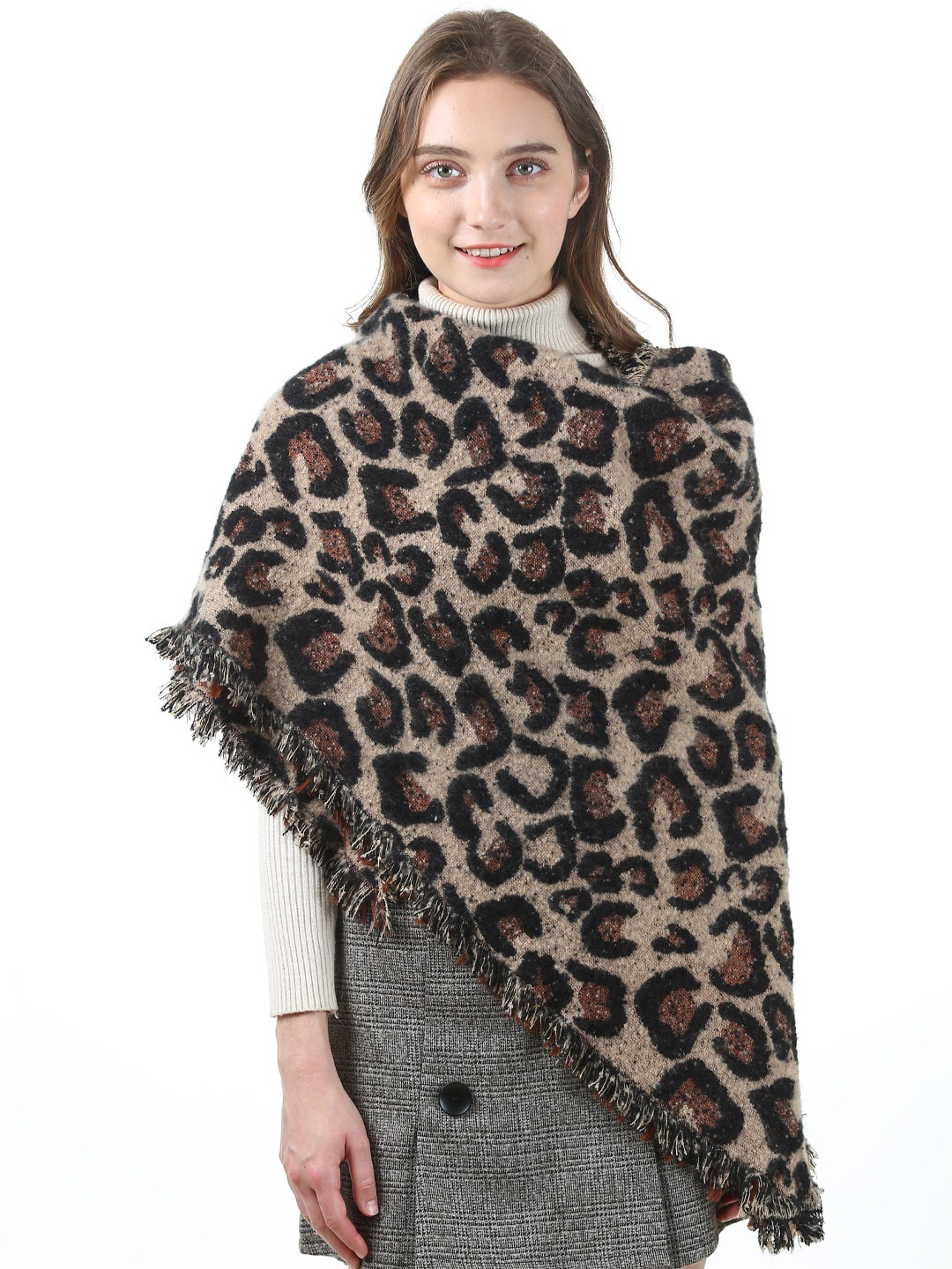 

JC Collection Women Brown & Black Printed Scarf