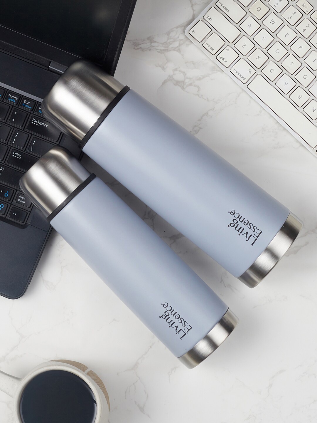 

HomeTown Fiesta Grey Set Of 2 Brand Logo Printed Puro Vacuum Flask