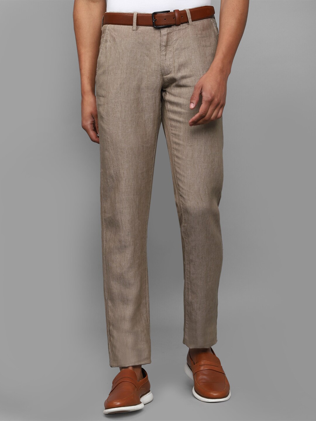 

Allen Solly Men Beige Slim Fit Linen Trouser