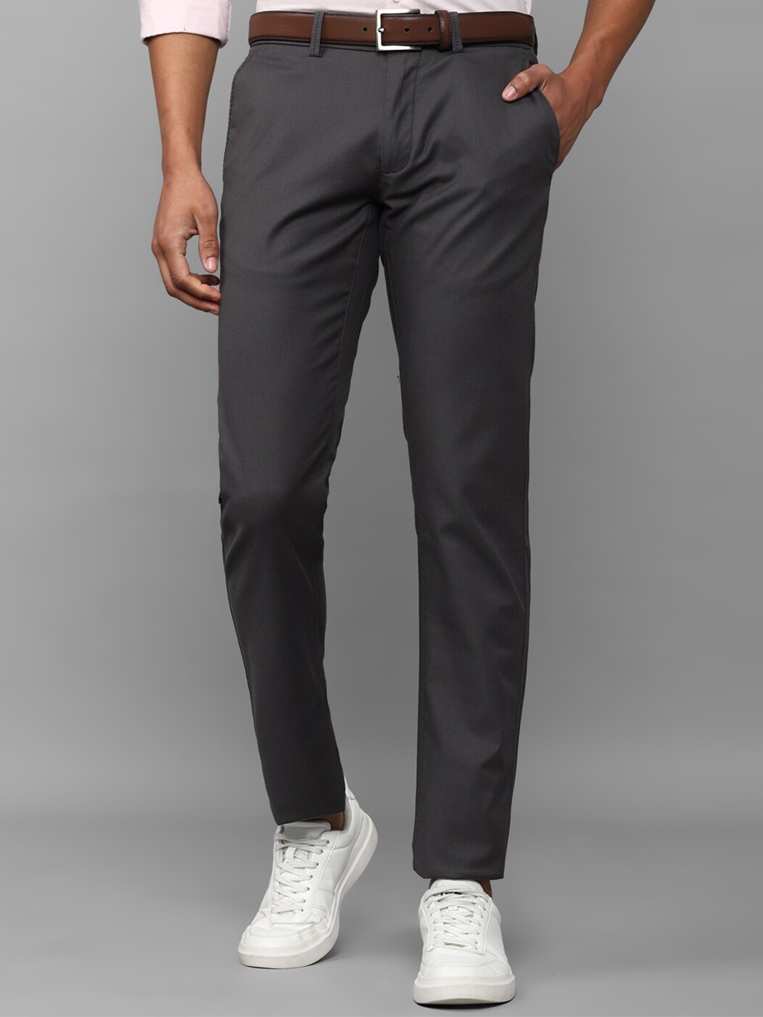 

Allen Solly Men Textured Slim Fit Trouser, Charcoal