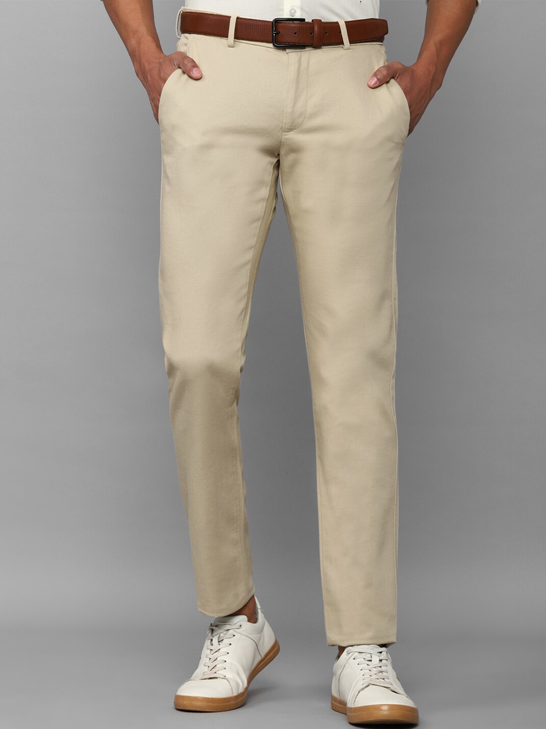 

Allen Solly Men Cream-Coloured Slim Fit Trouser