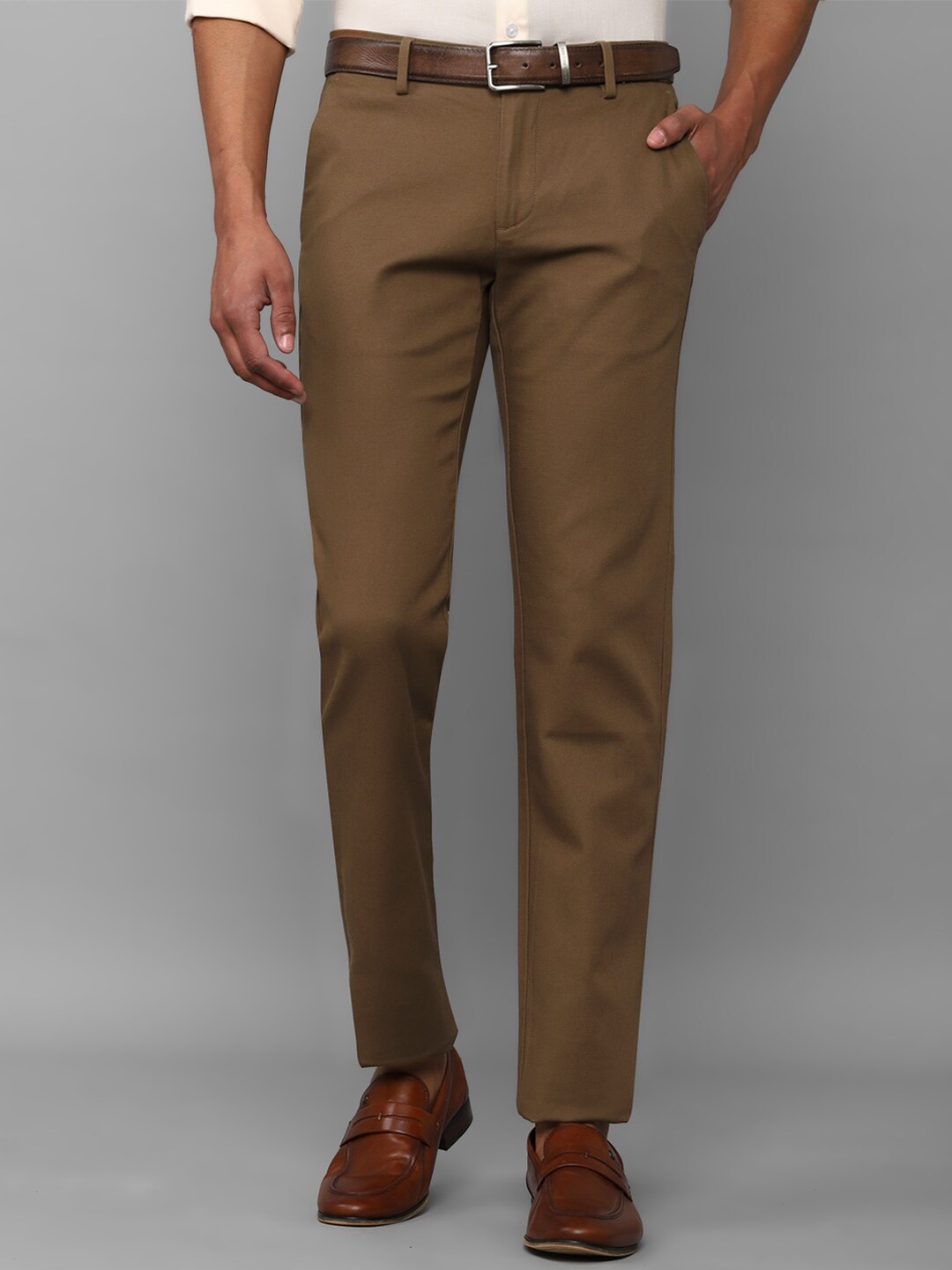 

Allen Solly Sport Men Brown Textured Slim Fit Formal Trouser