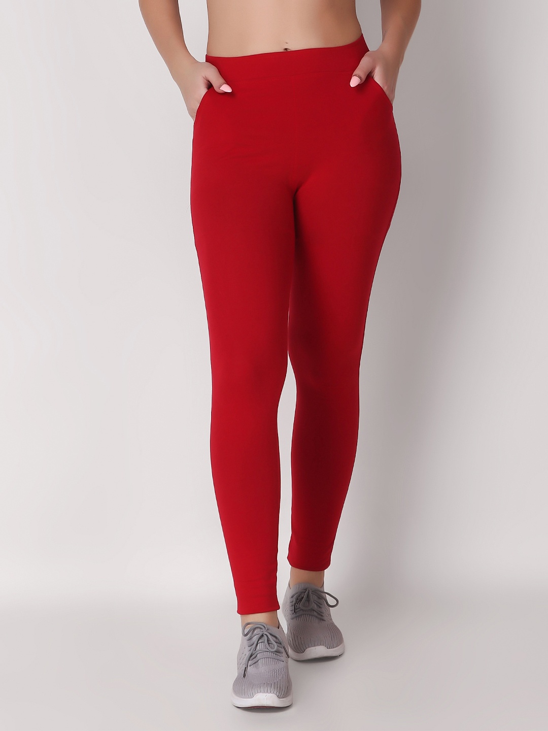 

Keepfit Slim fit Ankle Length Sports Tights, Red