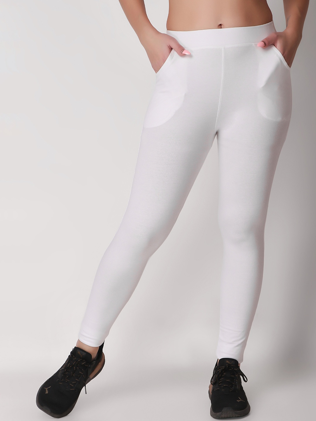 

Keepfit Women Slim Fit Ankle Length Tights, White