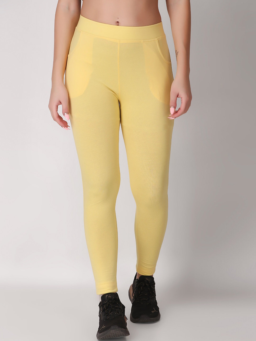 

Keepfit Slim-Fit Ankle Length Yoga Tights, Yellow