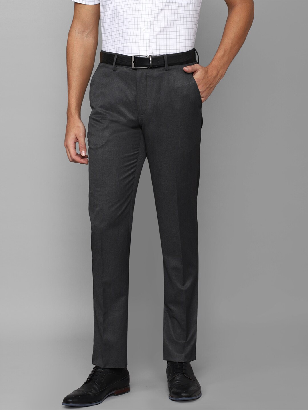 

Louis Philippe Men Regular Fit Formal Trousers, Grey