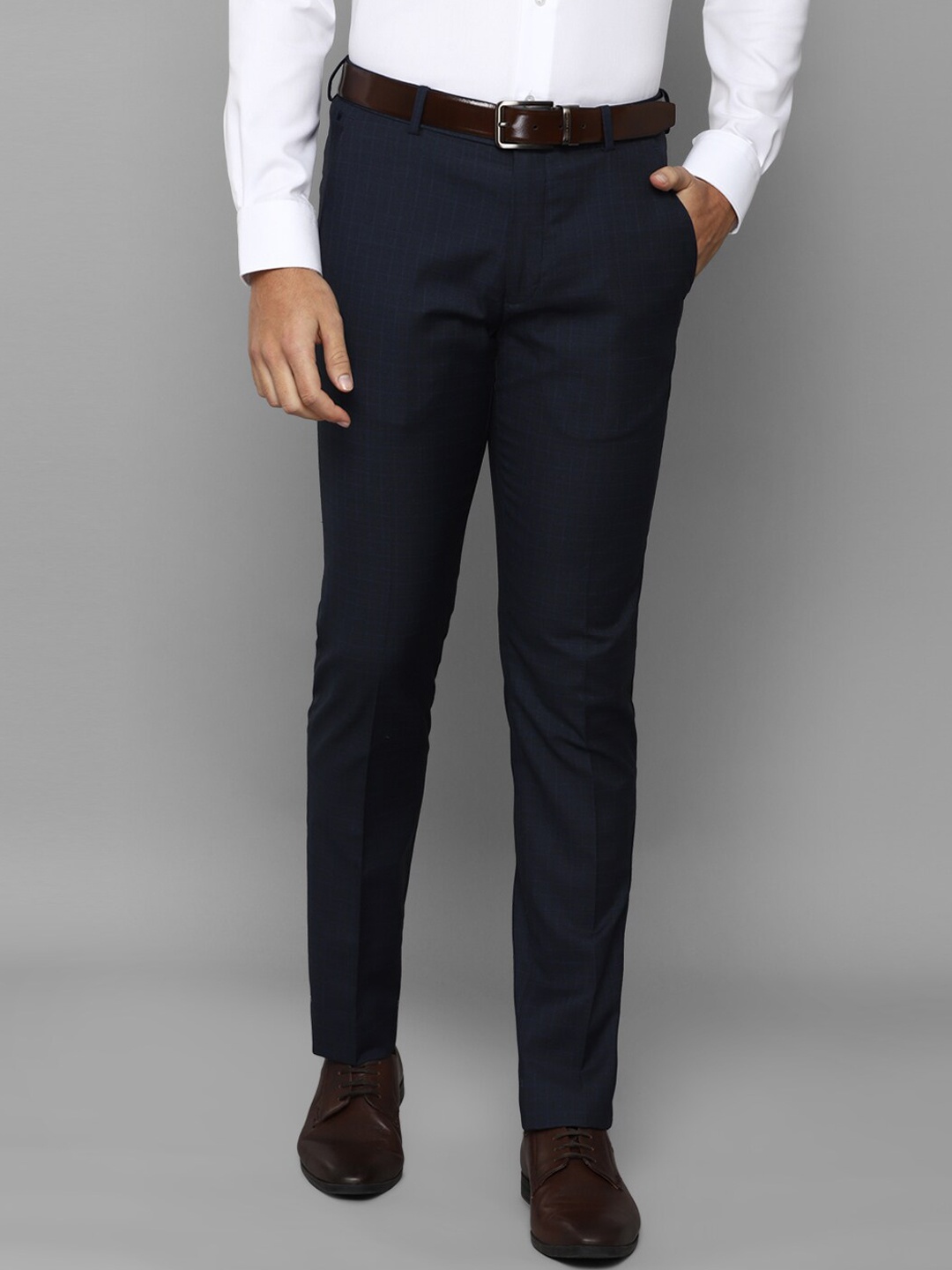 

Louis Philippe Men Navy Blue Slim Fit Trousers