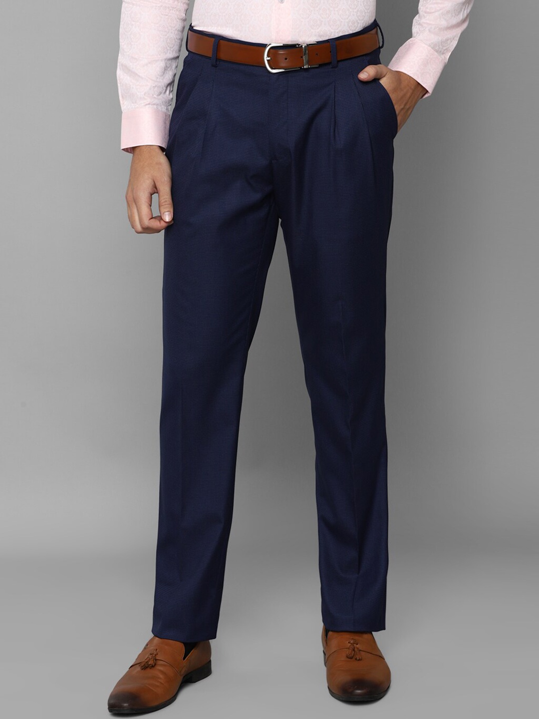 

Louis Philippe Men Formal Trousers, Navy blue