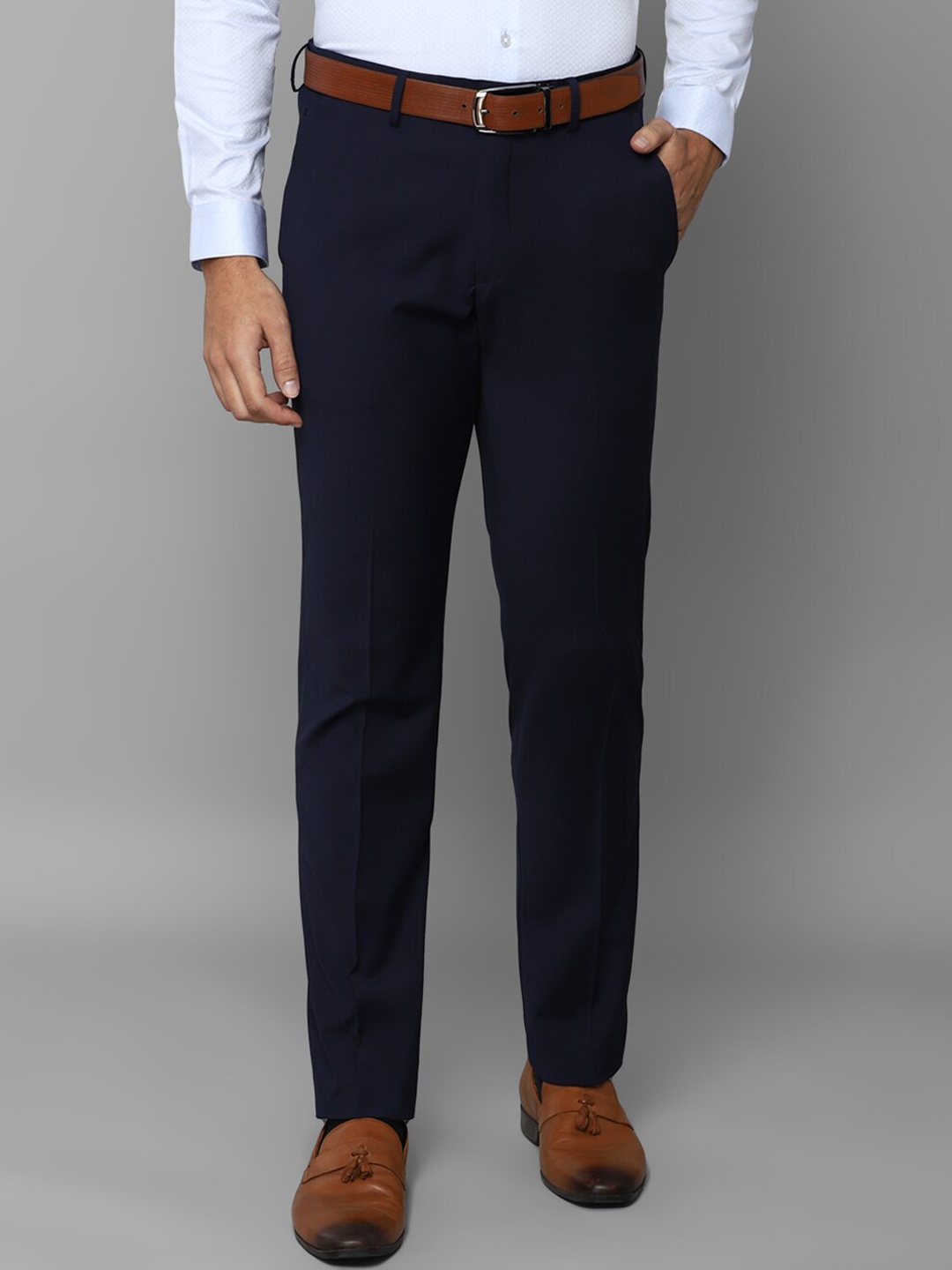 

Louis Philippe Men Navy Blue Slim Fit Trousers