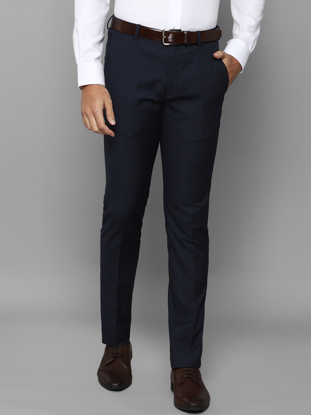 

Louis Philippe Men Navy Blue Slim Fit Trousers