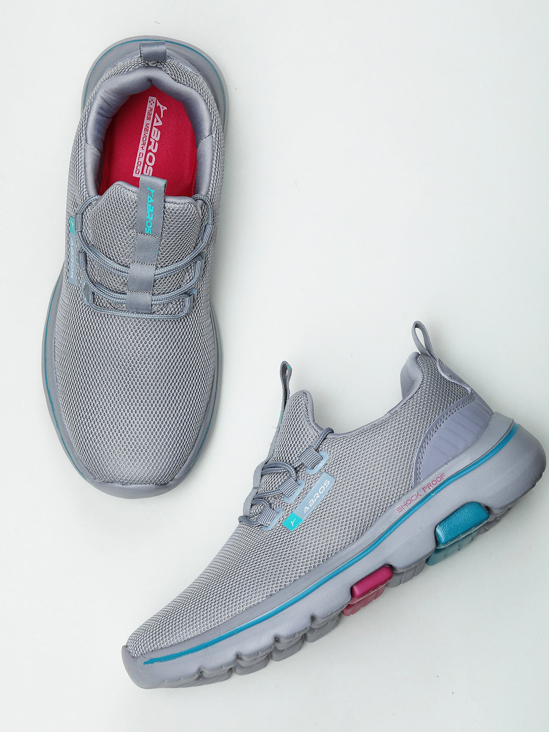 

ABROS Women Grey Mesh Running Shoes