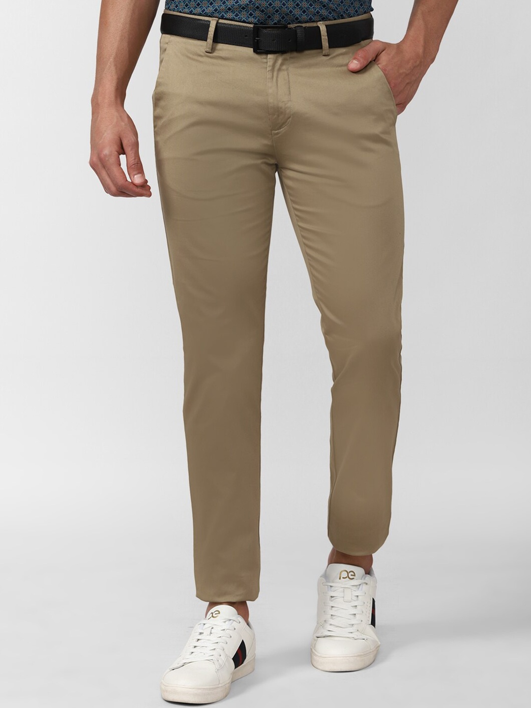 

Peter England Men Khaki Slim Fit Casuals Trousers