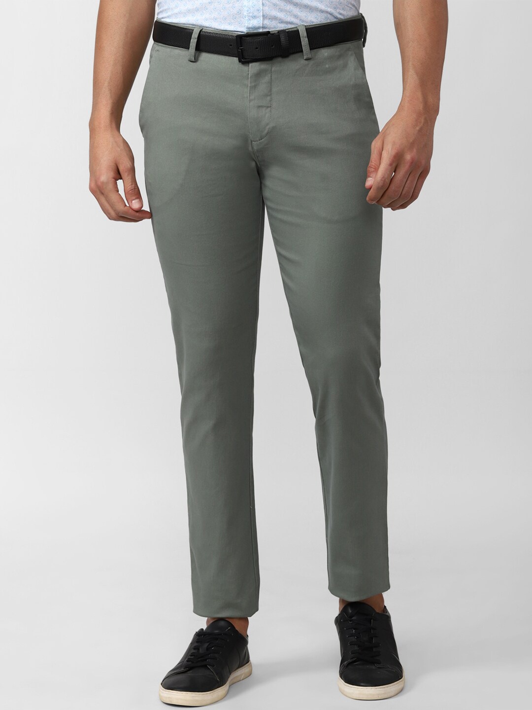 

Peter England Men Green Slim Fit Causal Trousers