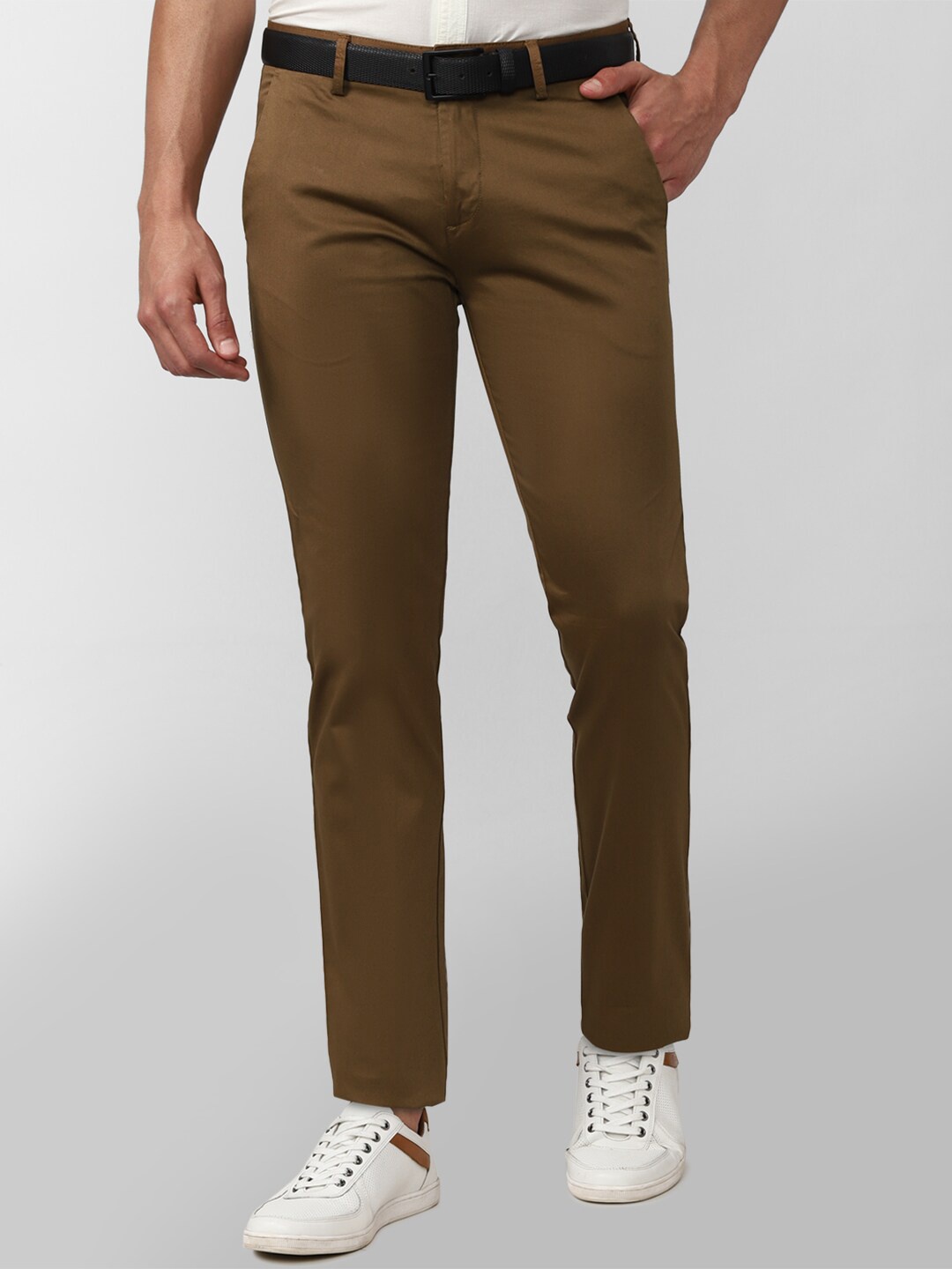 

Peter England Men Brown Slim Fit Causal Trousers