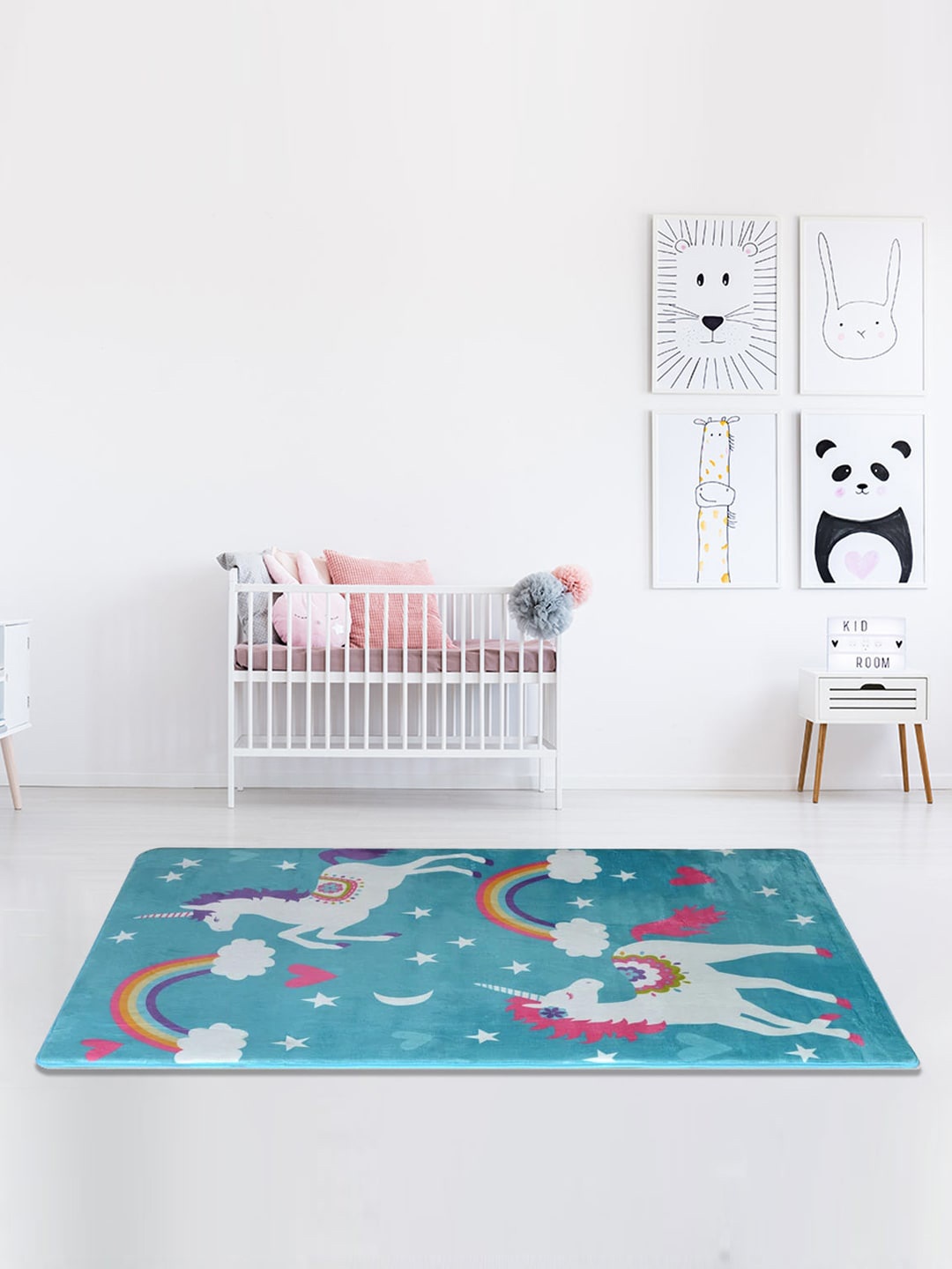 

Athome by Nilkamal Sea Green Unicorn Printed Anti Skid Carpets